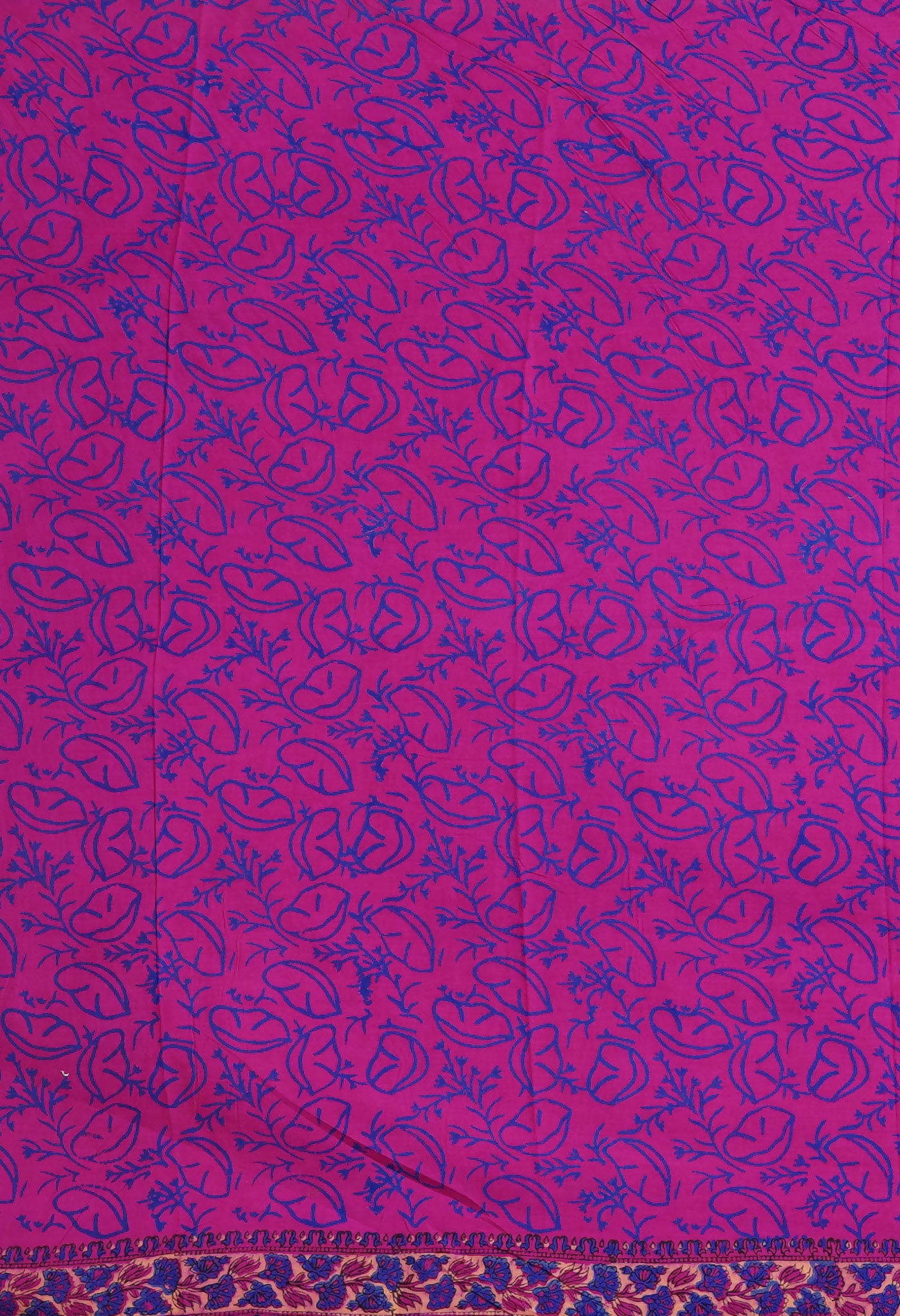 Purple Pure Hand Block Printed Kota Saree-UNM80304