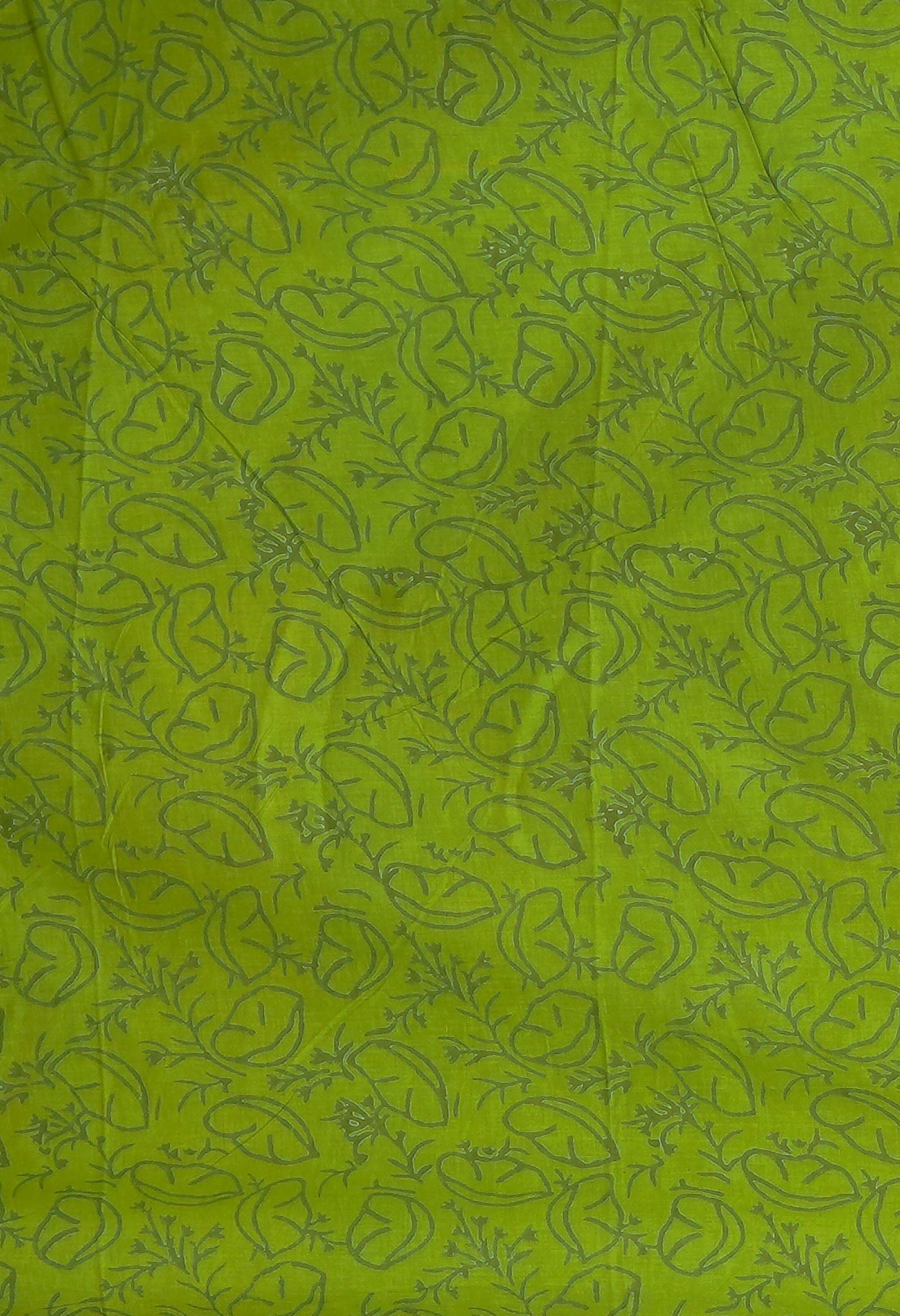 Green Pure Hand Block Printed Kota Saree-UNM80318