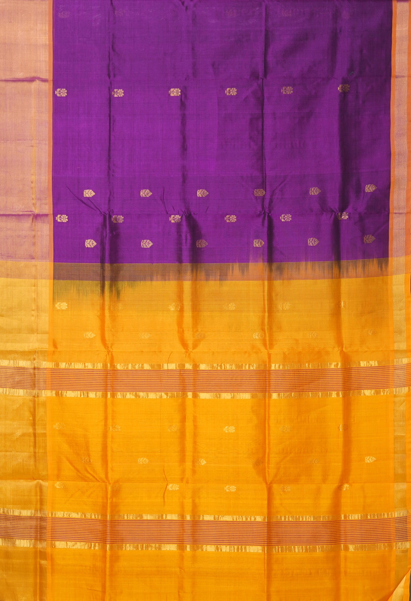 Purple-Yellow Pure Handloom Assam Sico Saree-UNM80541