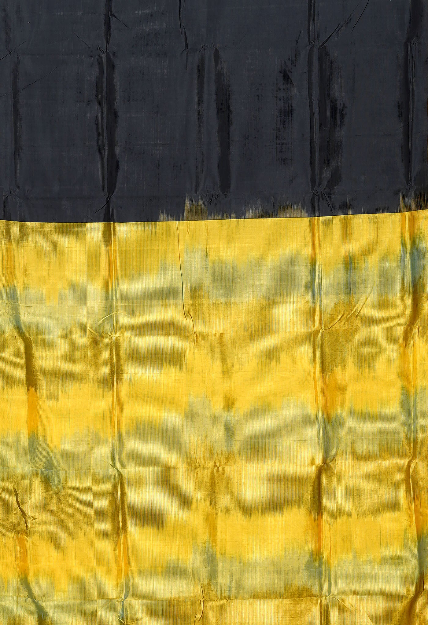 Black-Yellow Pure  Dyed Mangalgiri Soft Silk Saree-UNM80548