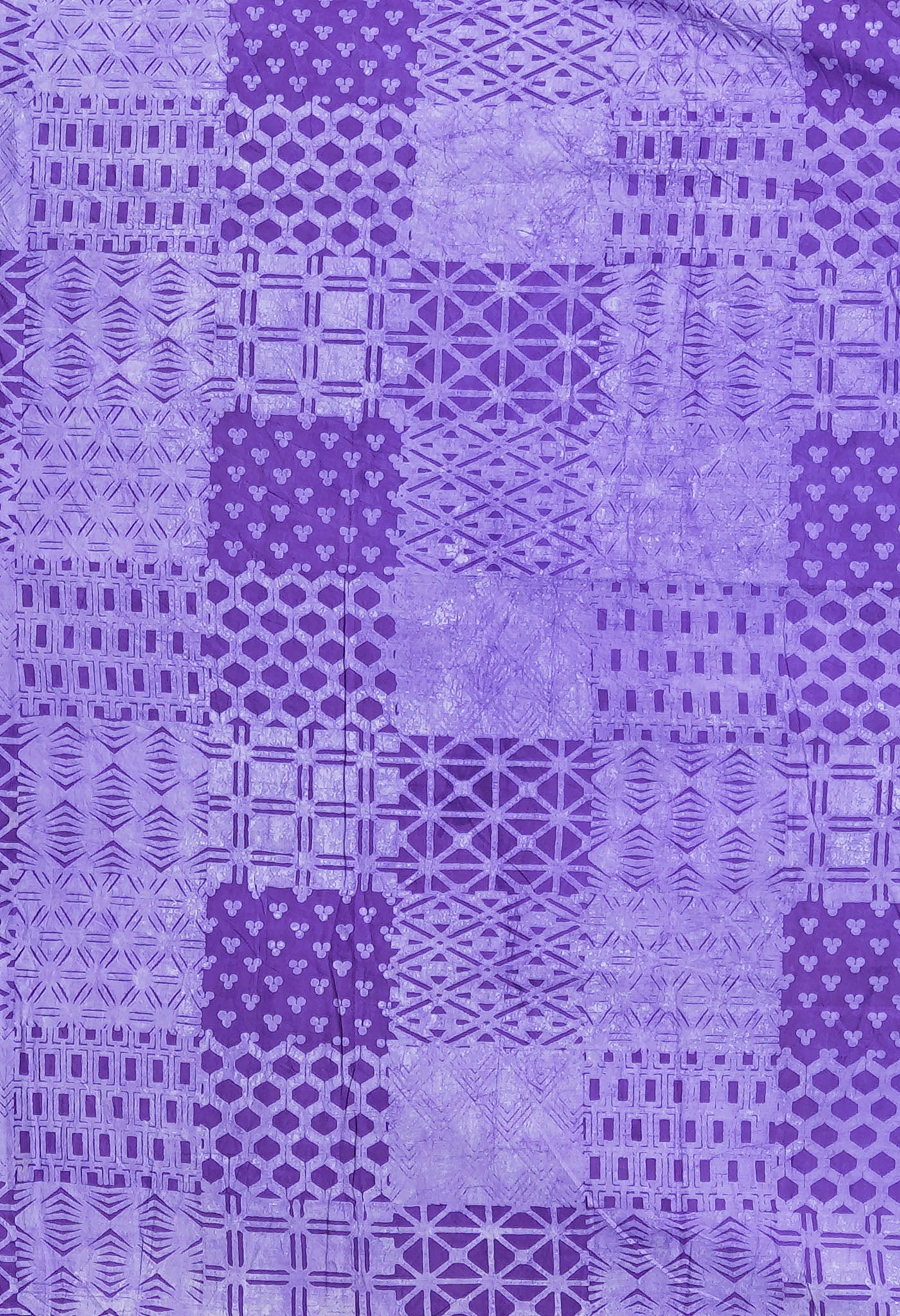 Violet Pure Vanaspathi Block Printed Chanderi Sico Saree-UNM80635