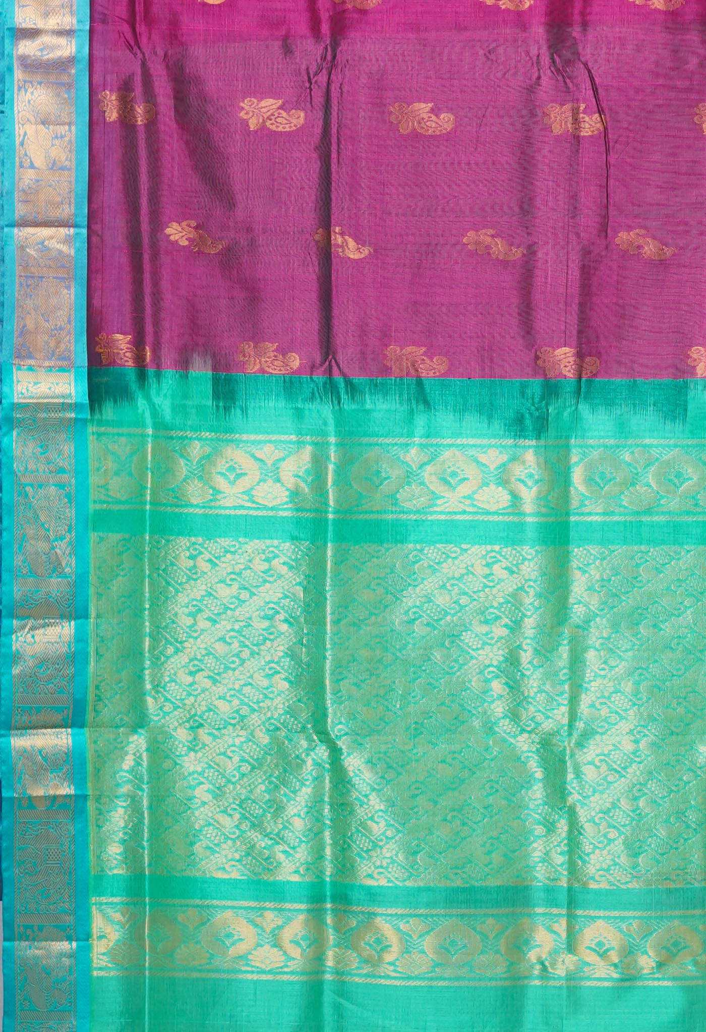 Dark Pink Pure Handloom Assam Sico Saree-UNM80656