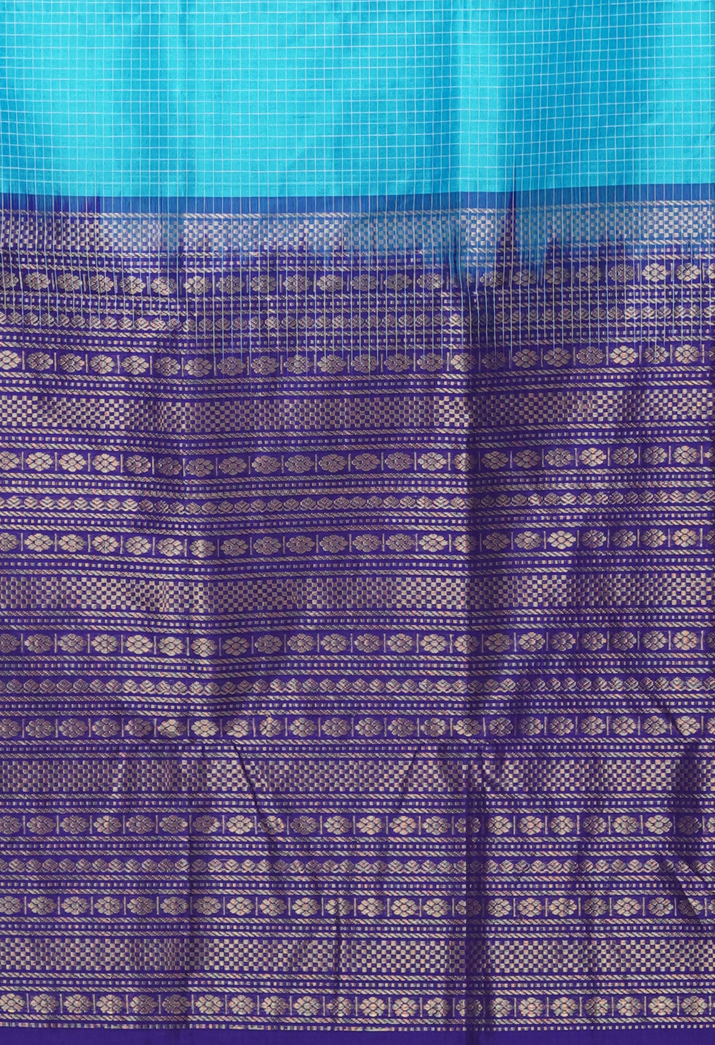 Blue Pure Assam Sico Saree-UNM80674