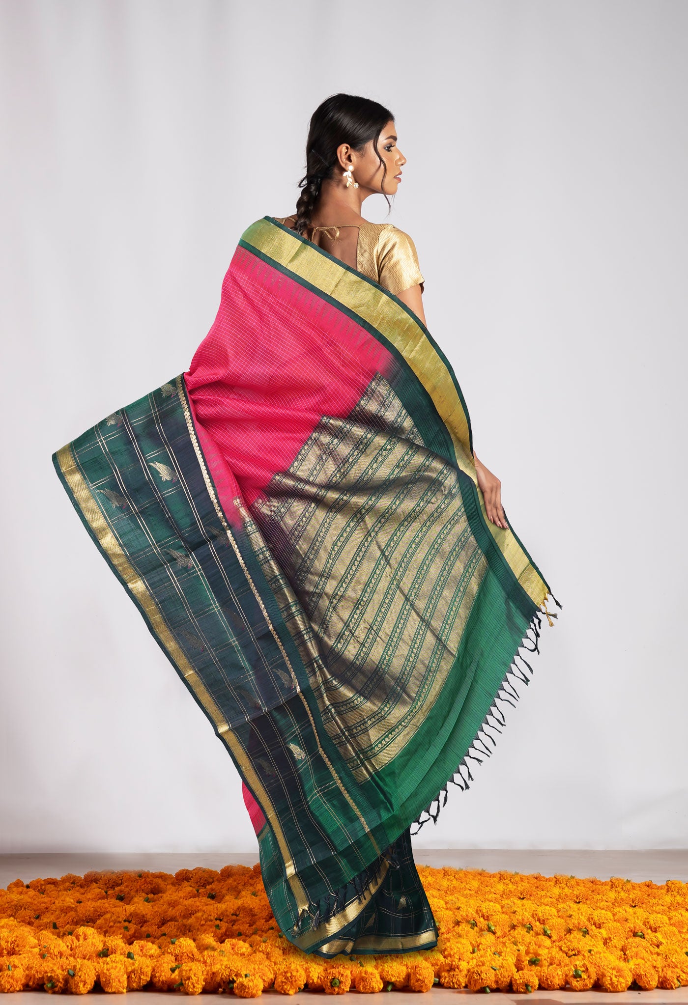 Red Pure Assam Sico Saree-UNM80676