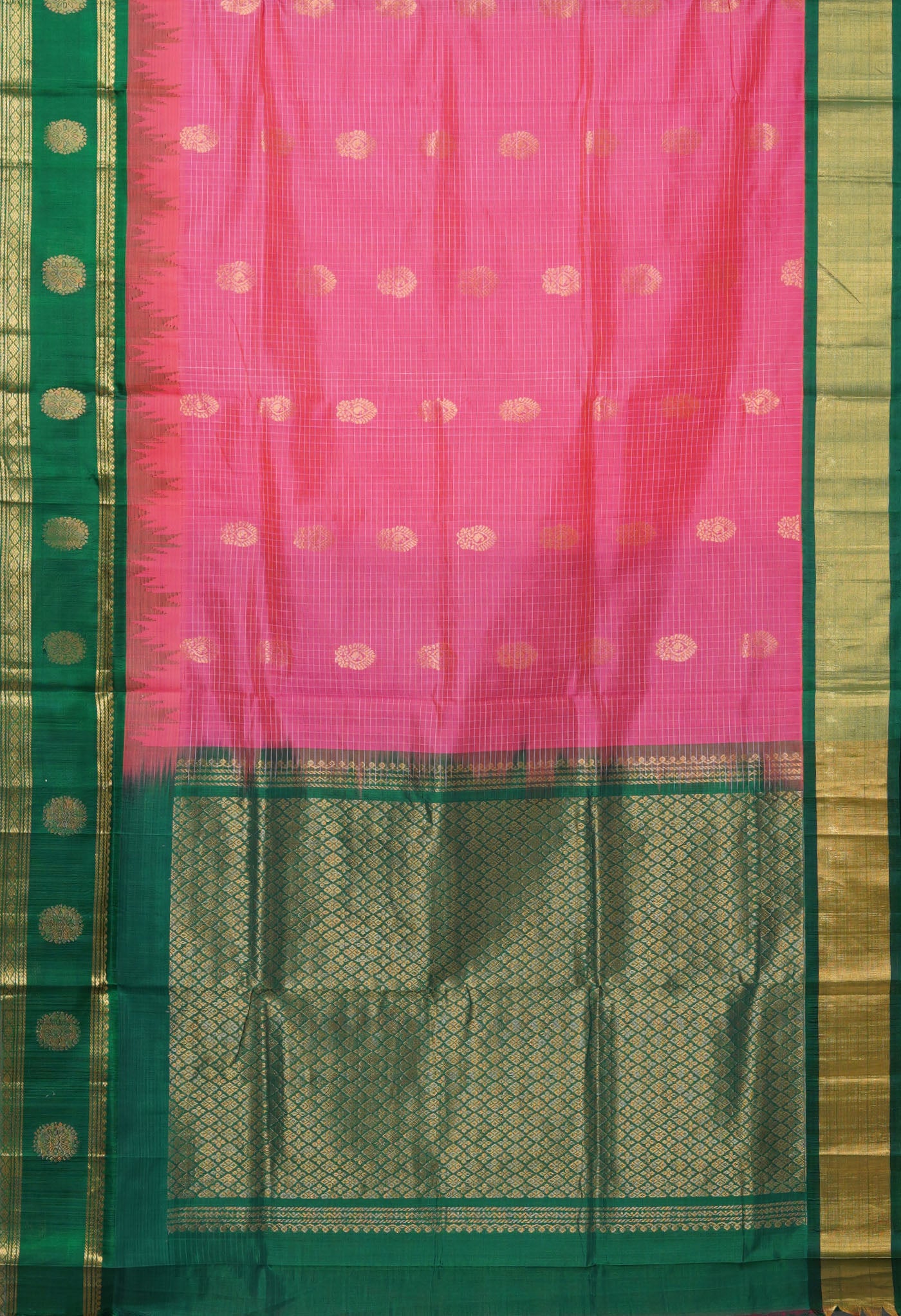 Peach Red Pure Assam Sico Saree-UNM80678