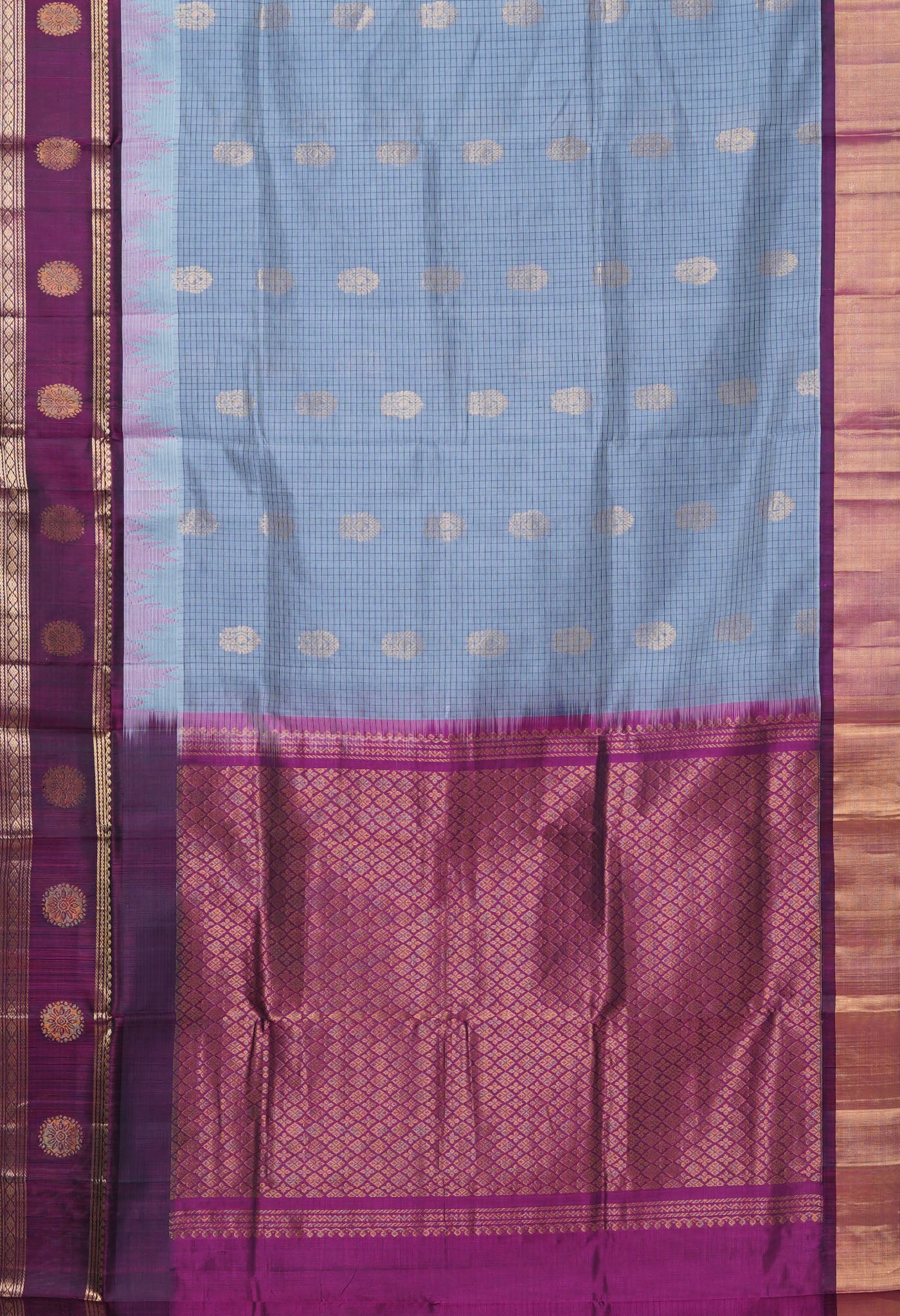 Grey Pure Assam Sico Saree-UNM80680