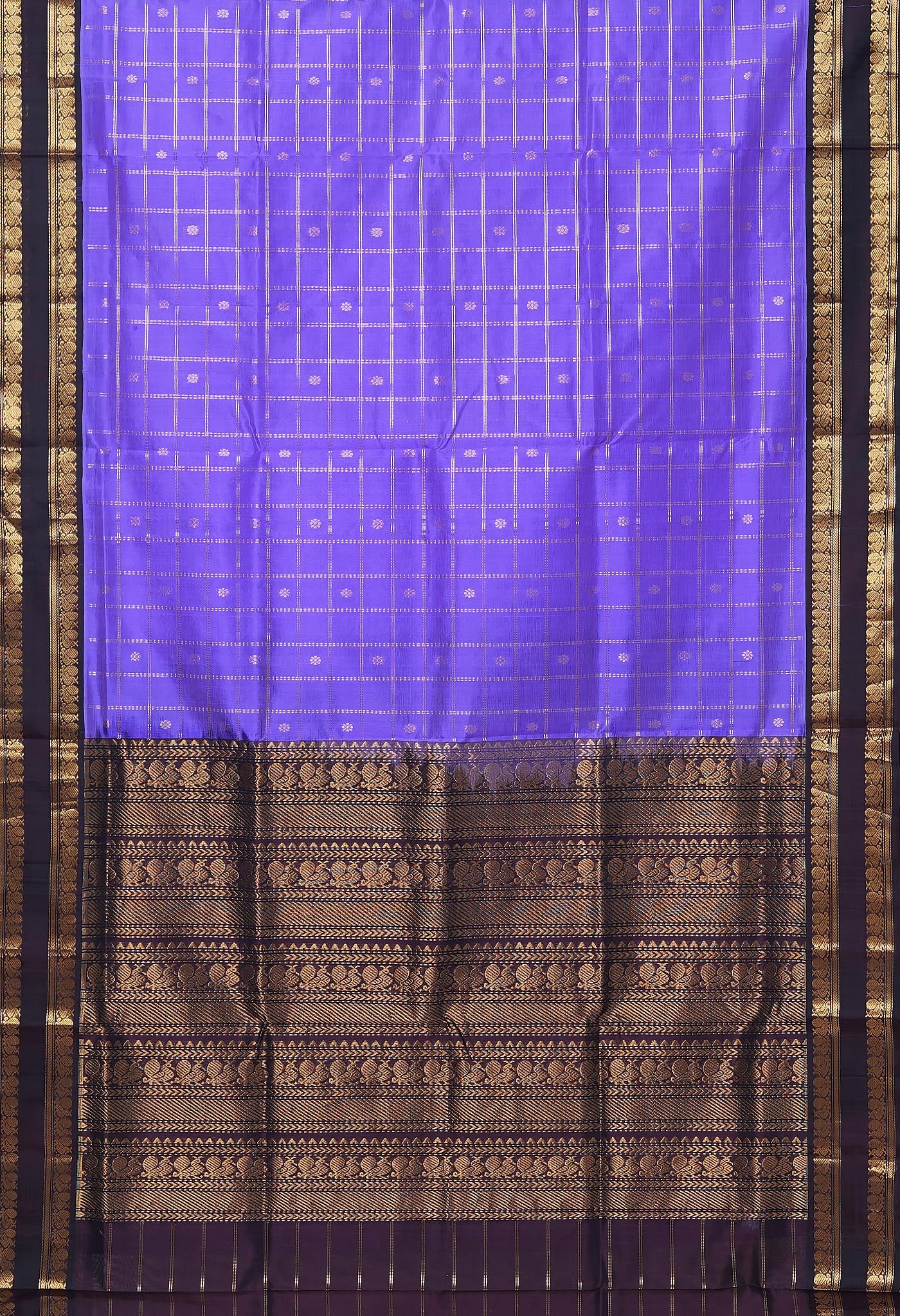 Lavender Purple Pure Assam Sico Saree-UNM80690