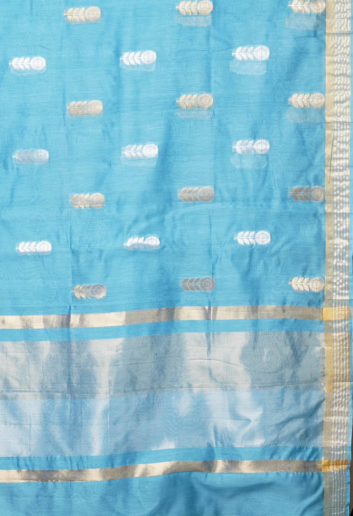 Blue Pure Handloom Chanderi Uppada Sico Saree-UNM80824