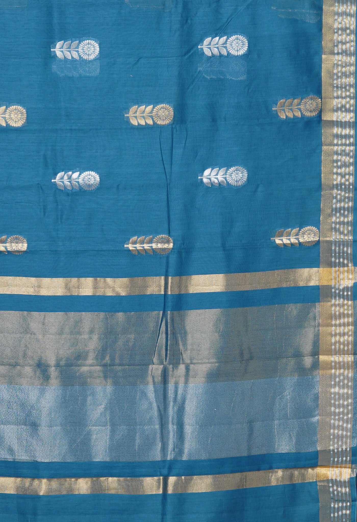 Blue Pure Handloom Chanderi Uppada Sico Saree-UNM80827