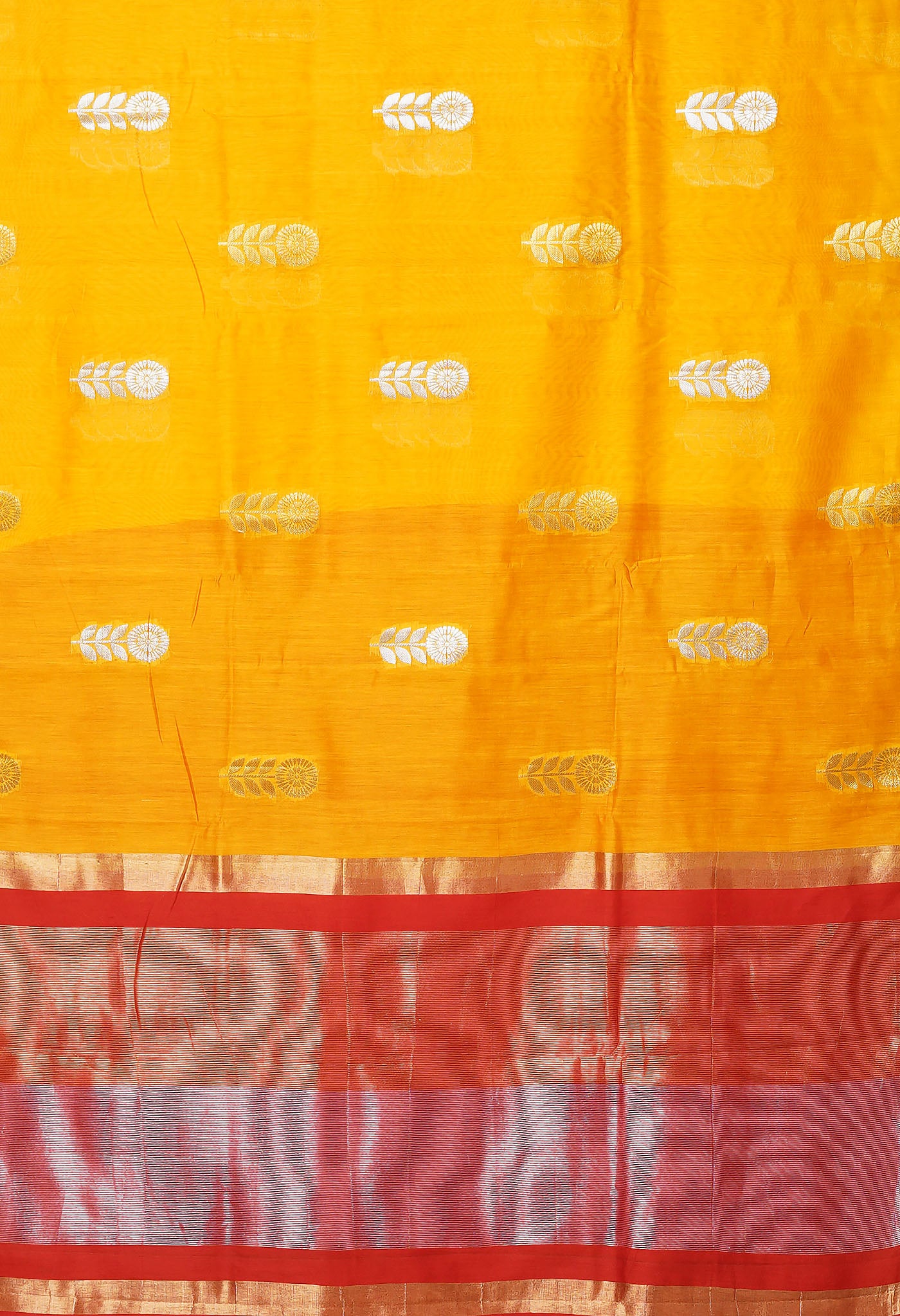 Yellow Pure Handloom Chanderi Uppada Sico Saree-UNM80830