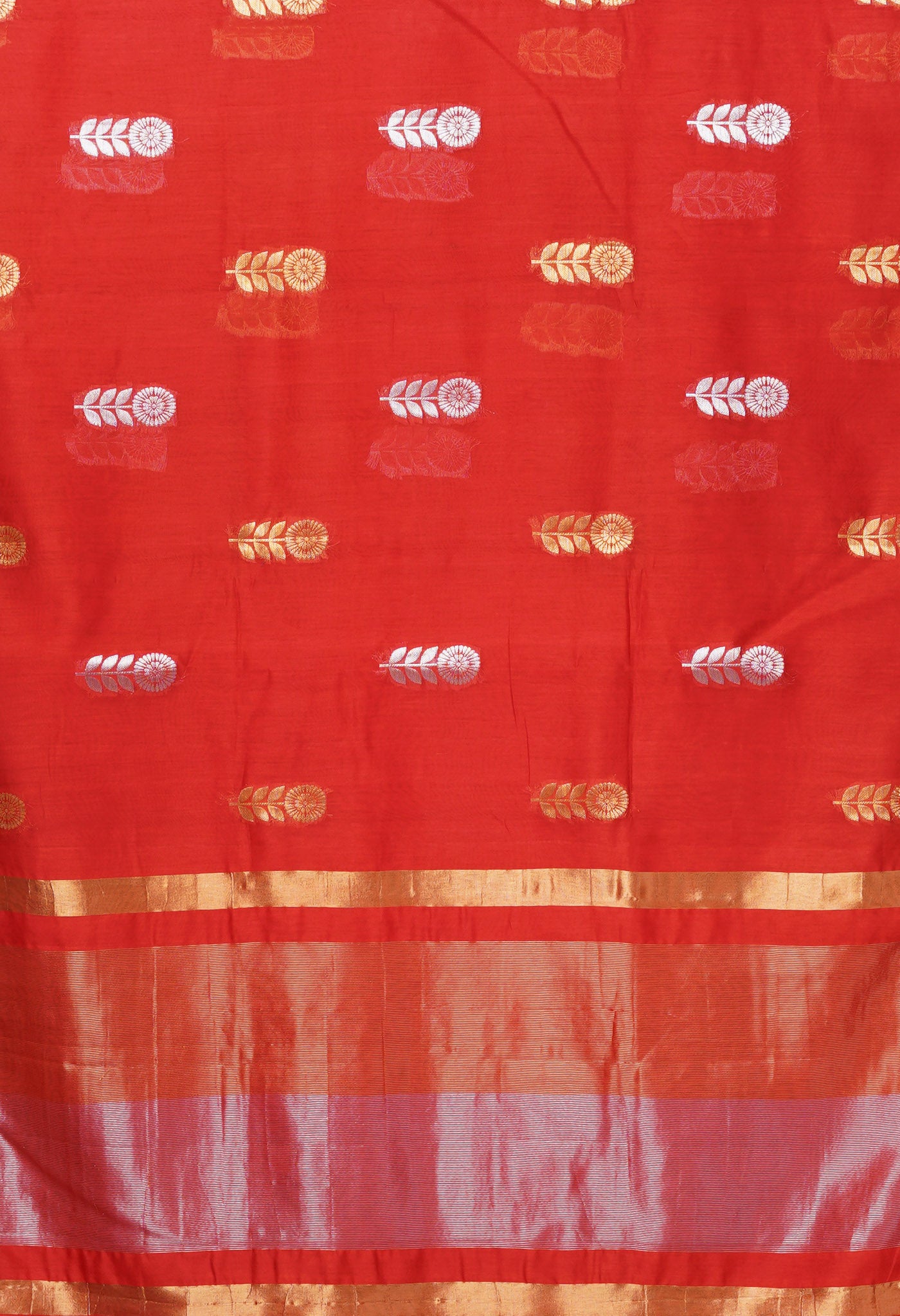 Red Pure Handloom Chanderi Uppada Sico Saree-UNM80835