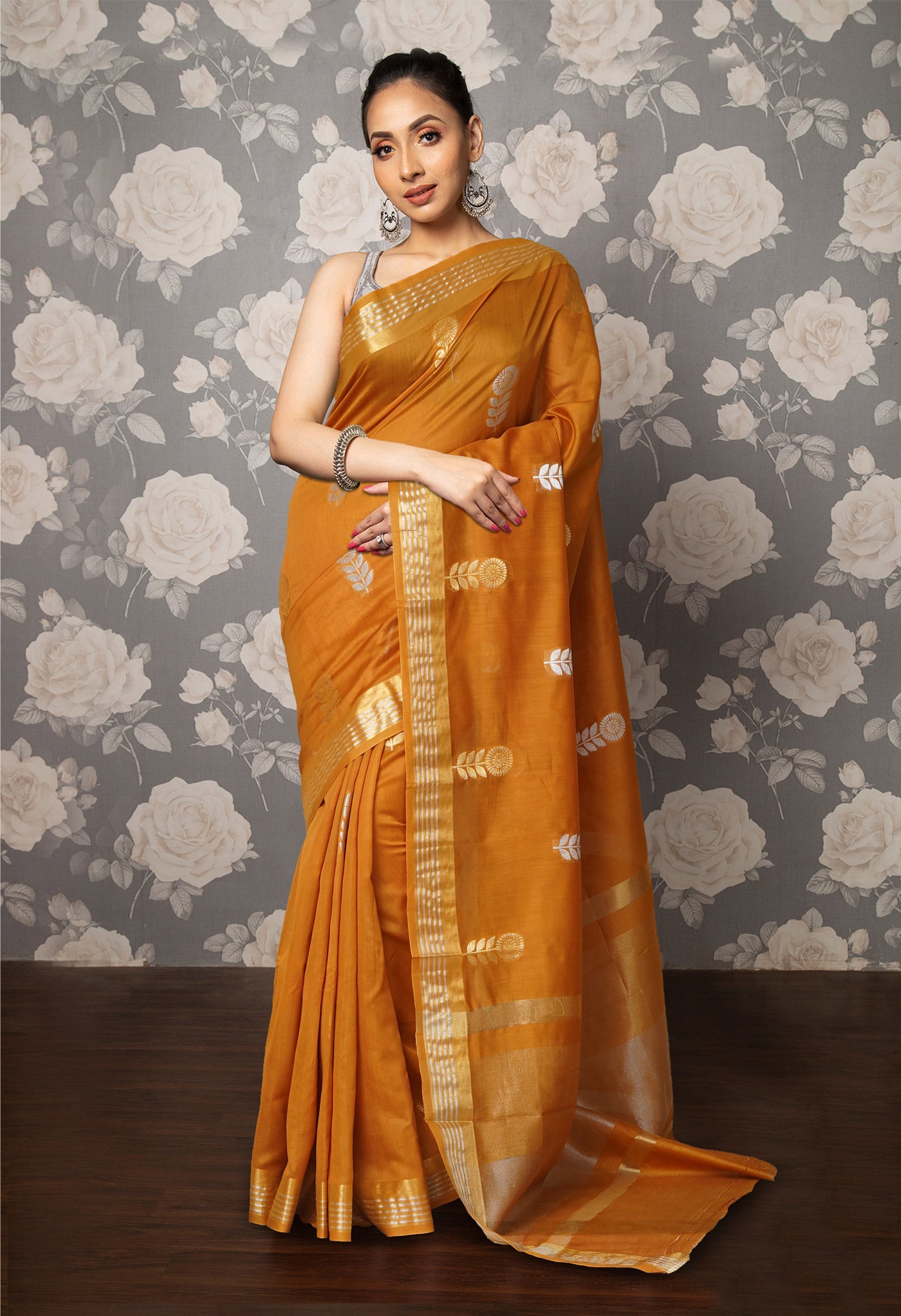 Mustard Yellow Pure Handloom Chanderi Uppada Sico Saree-UNM80841