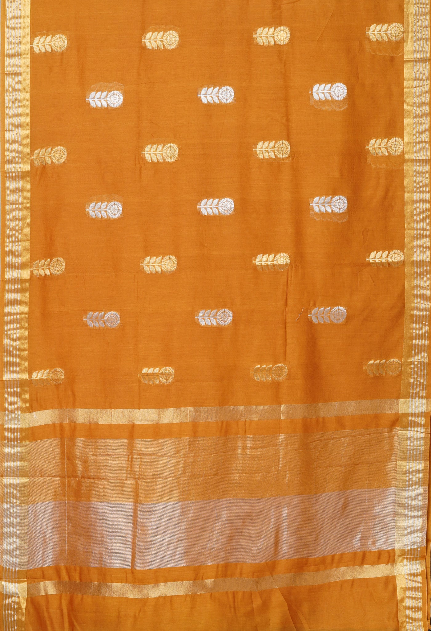 Mustard Yellow Pure Handloom Chanderi Uppada Sico Saree-UNM80841