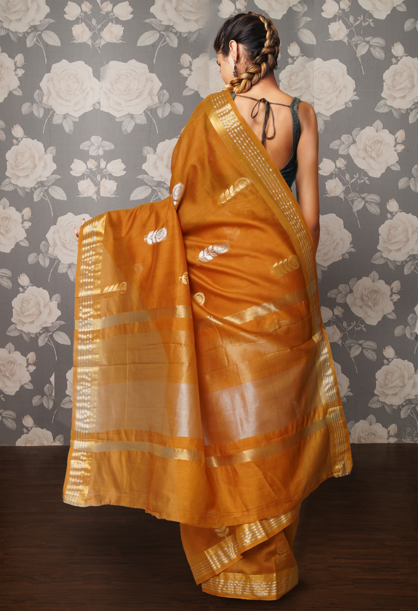 Mustard Yellow Pure Handloom Chanderi Uppada Sico Saree-UNM80841