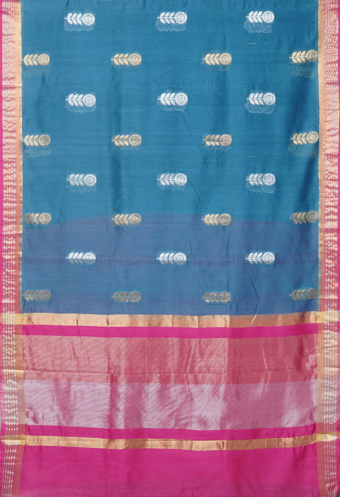 Blue Pure Handloom Chanderi Uppada Sico Saree-UNM80842