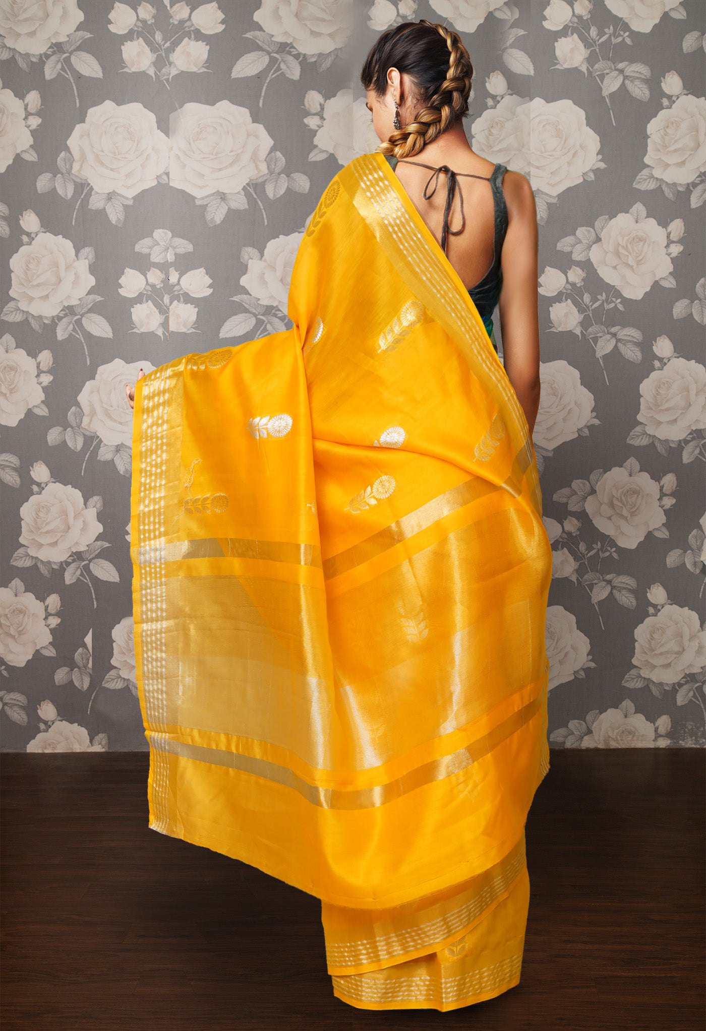 Yellow Pure Handloom Chanderi Uppada Sico Saree-UNM80843