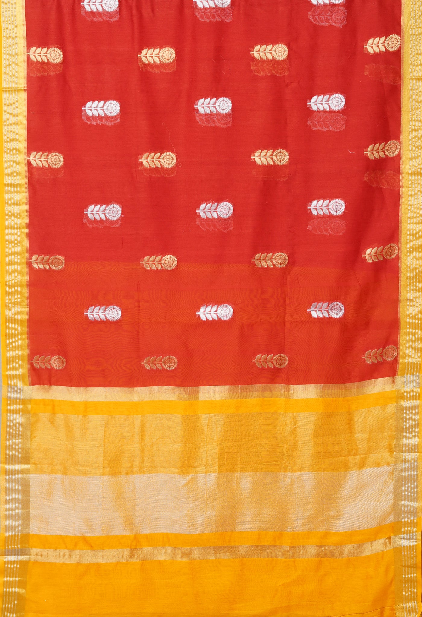 Red Pure Handloom Chanderi Uppada Sico Saree-UNM80844