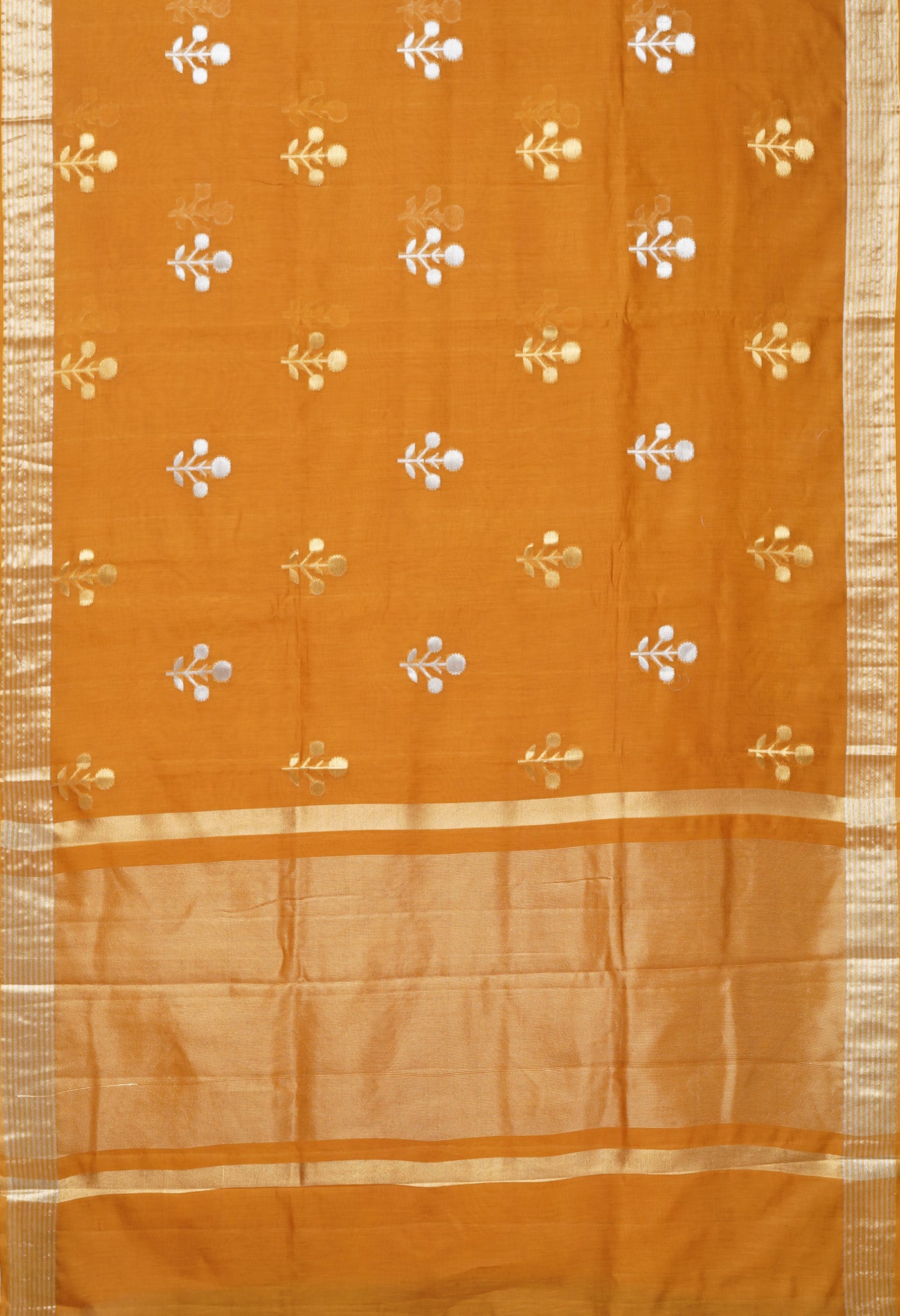 Mustard Yellow Pure Handloom Chanderi Uppada Sico Saree-UNM80847