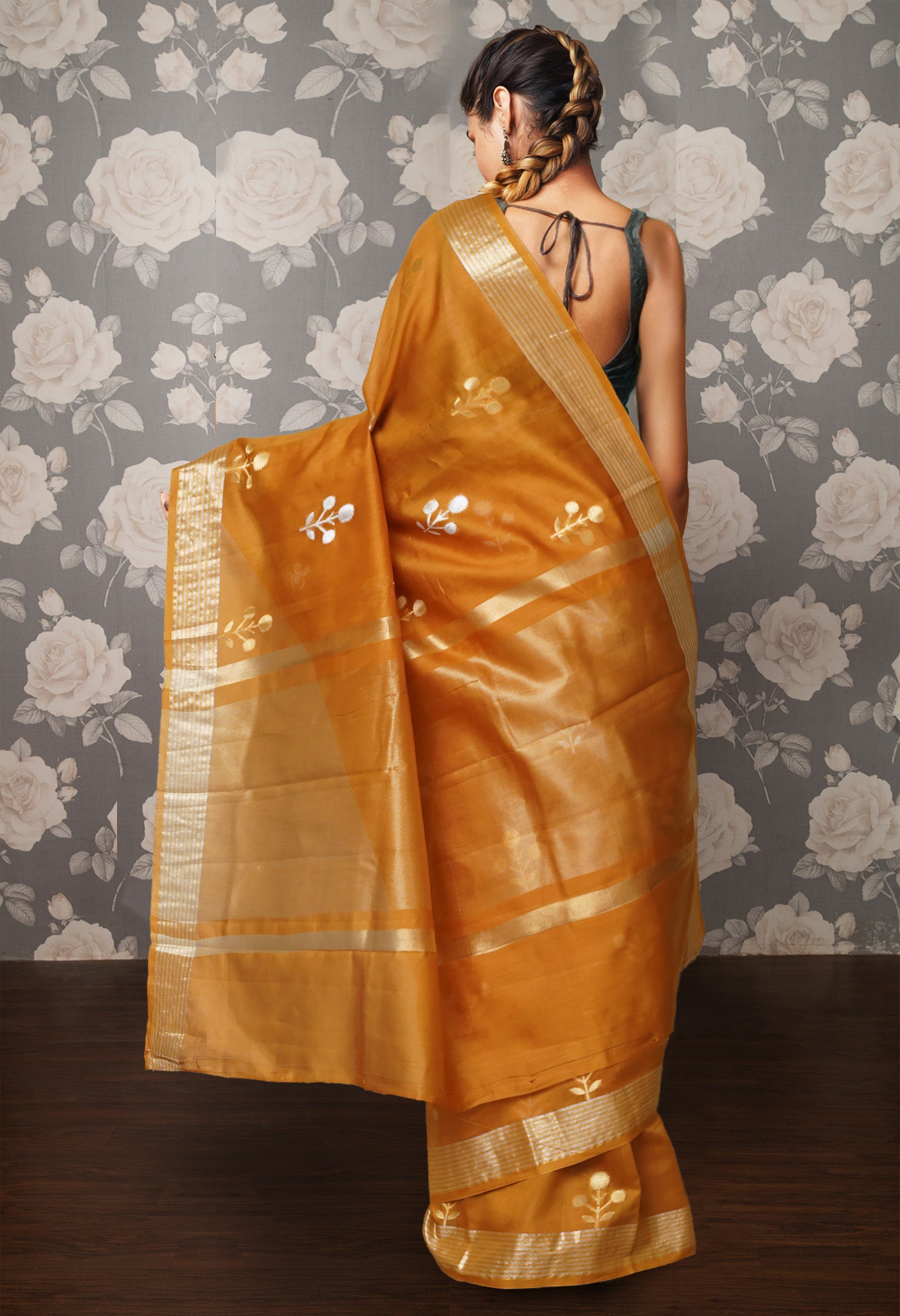 Mustard Yellow Pure Handloom Chanderi Uppada Sico Saree-UNM80847