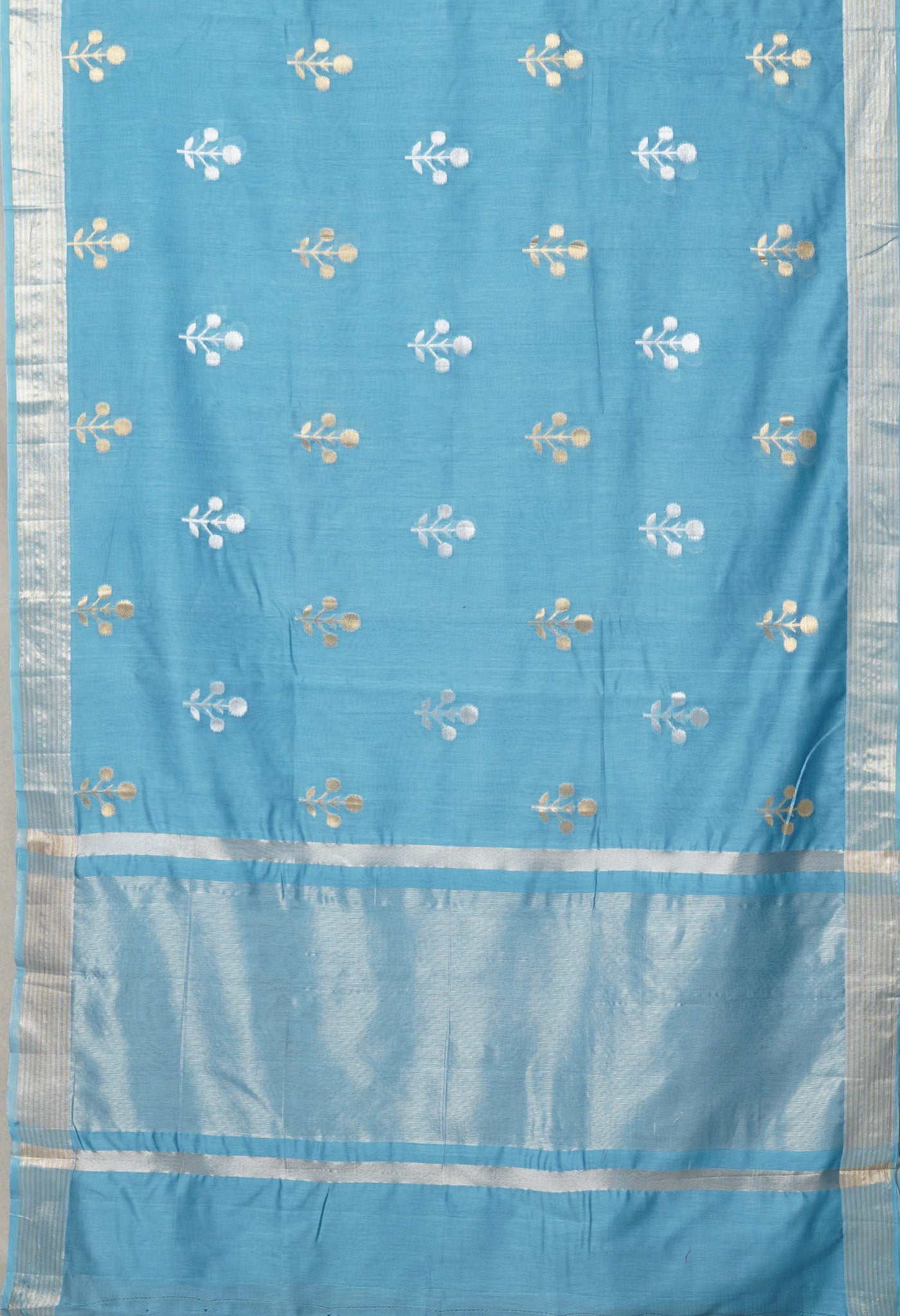 Blue Pure Handloom Chanderi Uppada Sico Saree-UNM80848