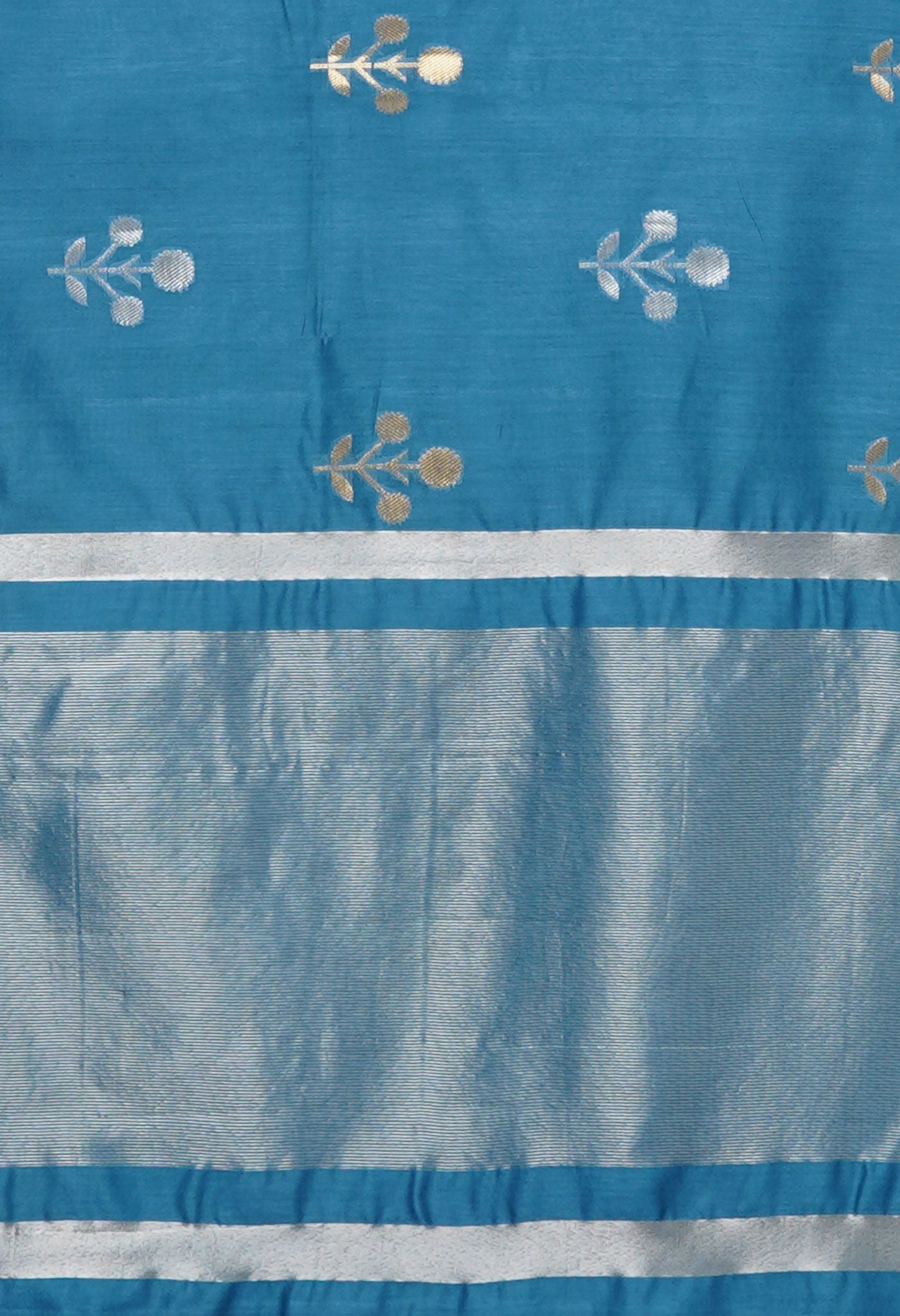 Blue Pure Handloom Chanderi Uppada Sico Saree-UNM80851