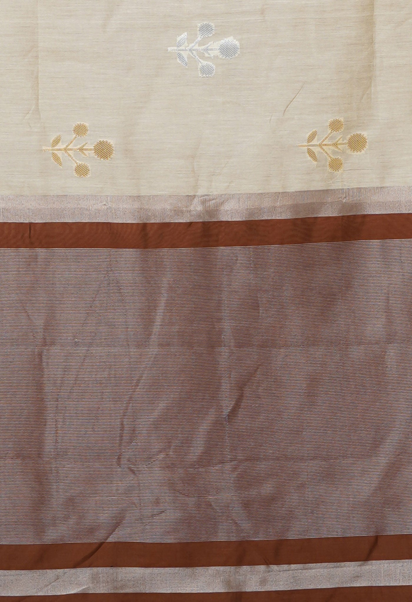 Ivory Pure Handloom Chanderi Uppada Sico Saree-UNM80852