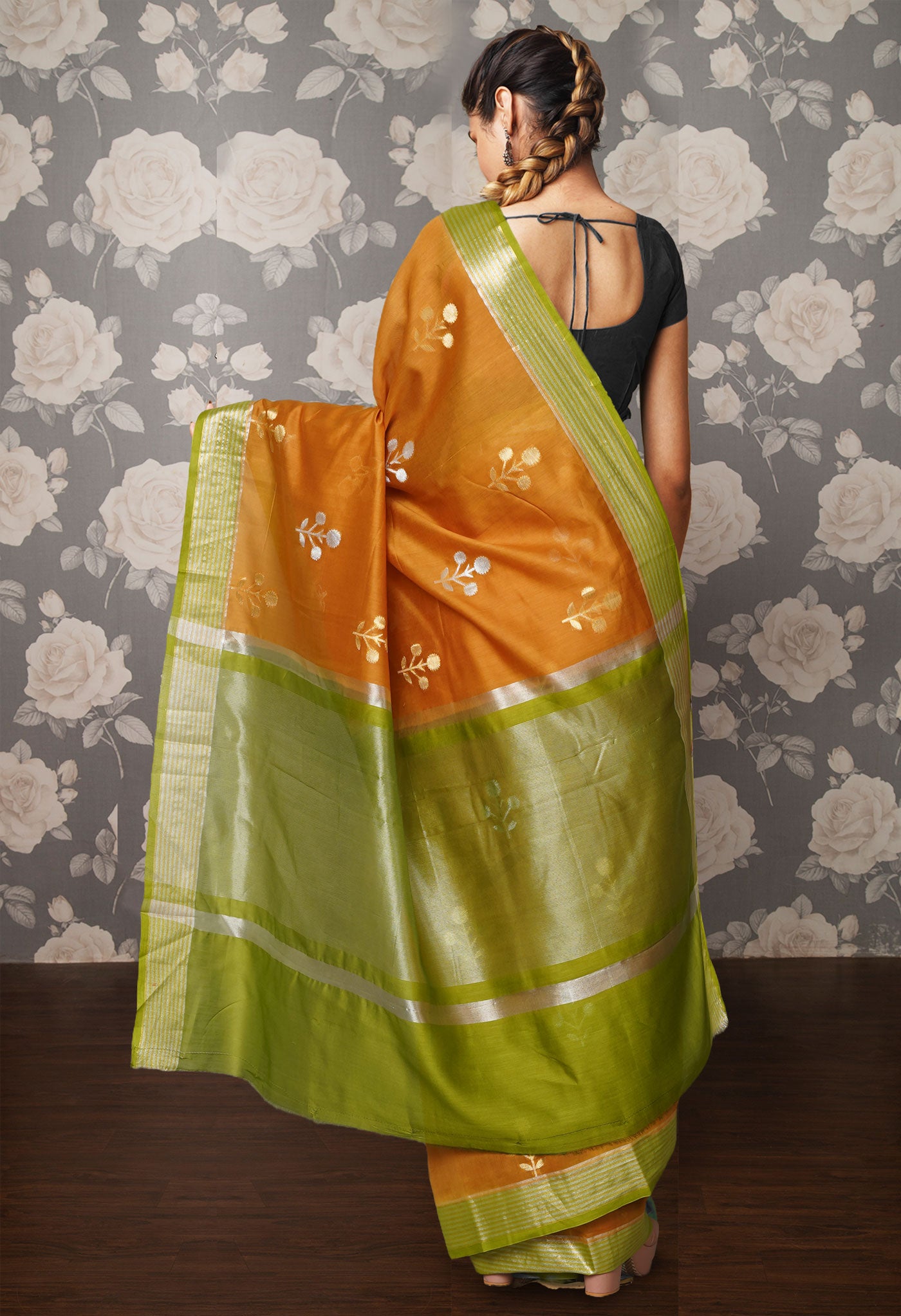 Mustard Yellow Pure Handloom Chanderi Uppada Sico Saree-UNM80854