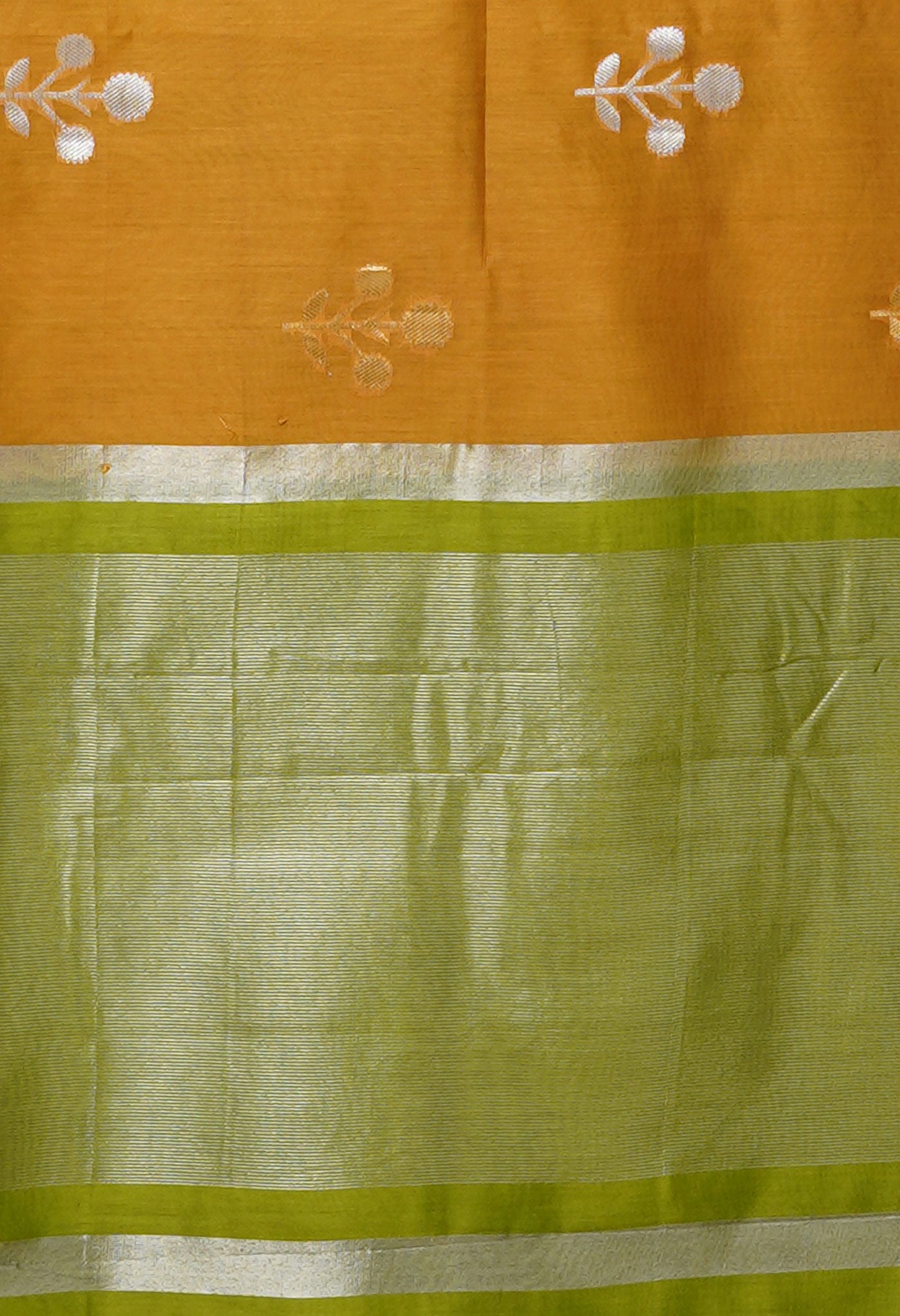 Mustard Yellow Pure Handloom Chanderi Uppada Sico Saree-UNM80854