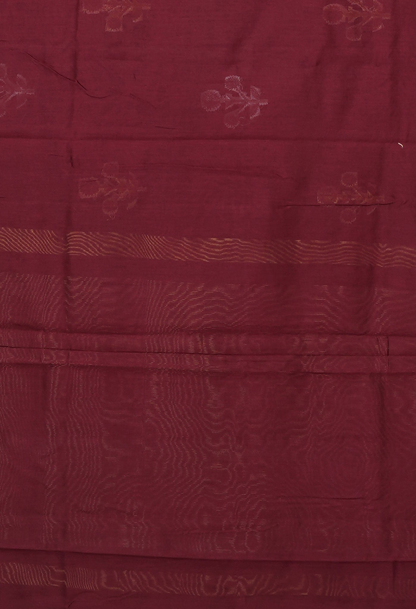 Dark Maroon Pure Handloom Chanderi Uppada Sico Saree-UNM80856