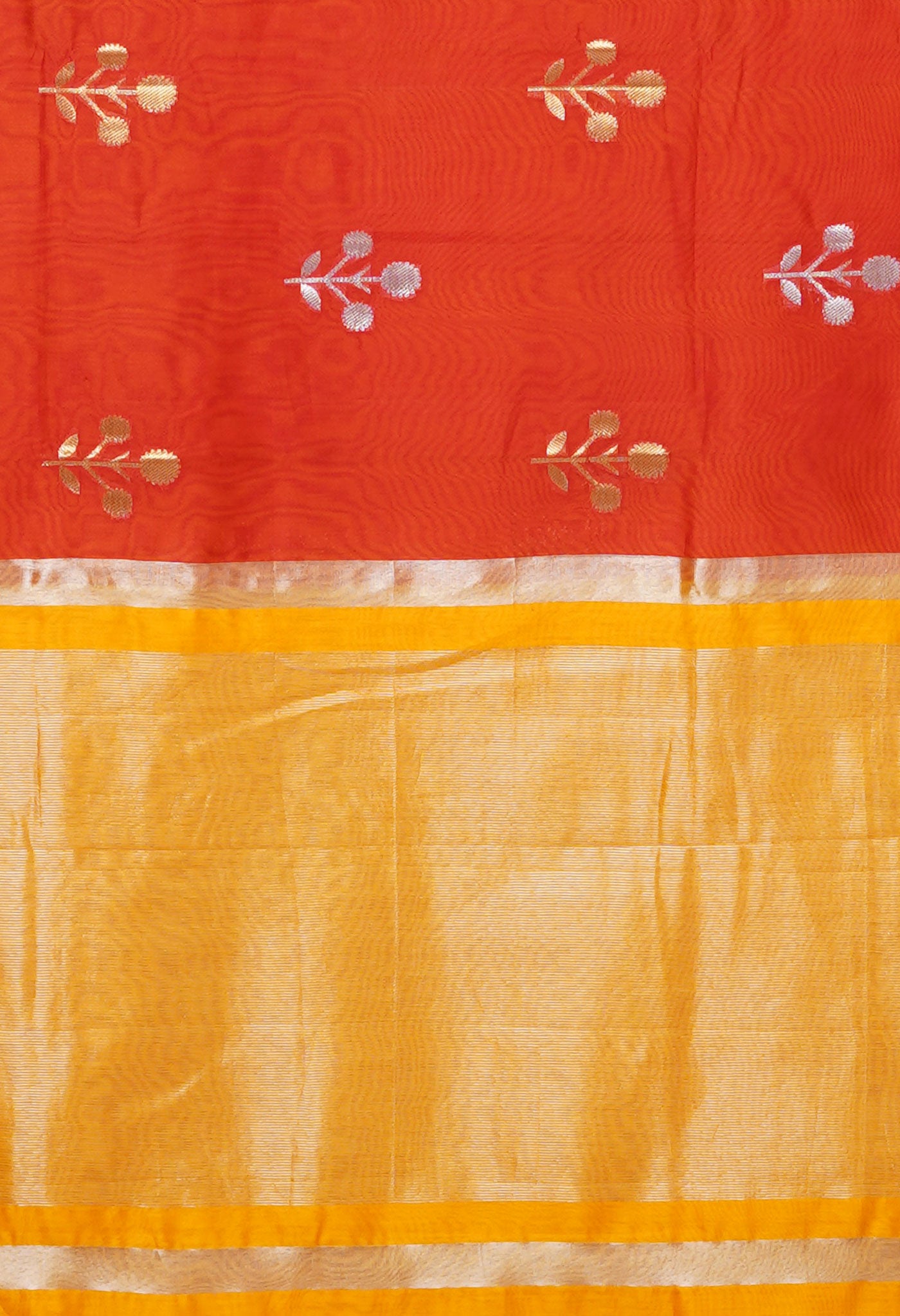 Red Pure Handloom Chanderi Uppada Sico Saree-UNM80857