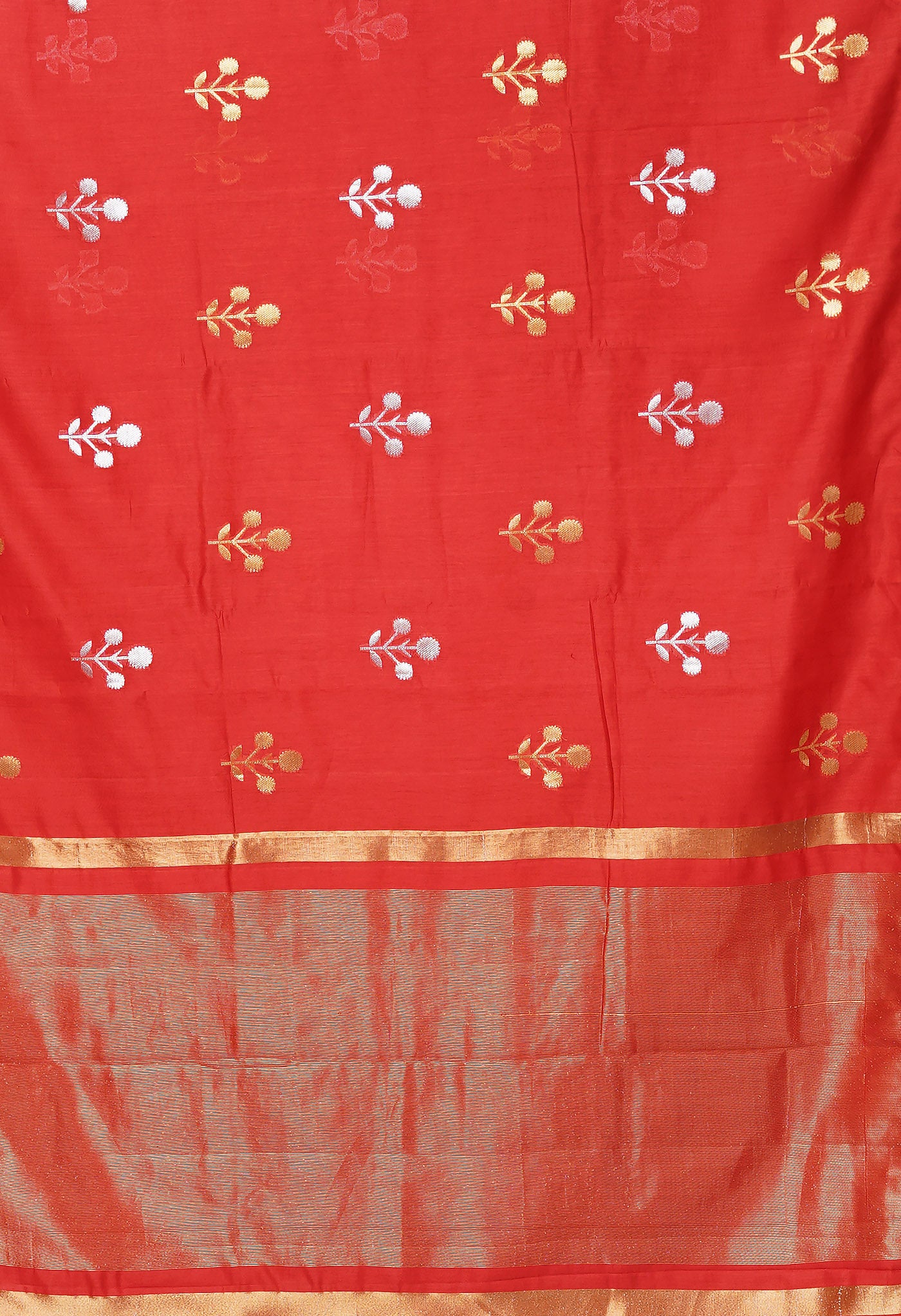 Red Pure Handloom Chanderi Uppada Sico Saree-UNM80860