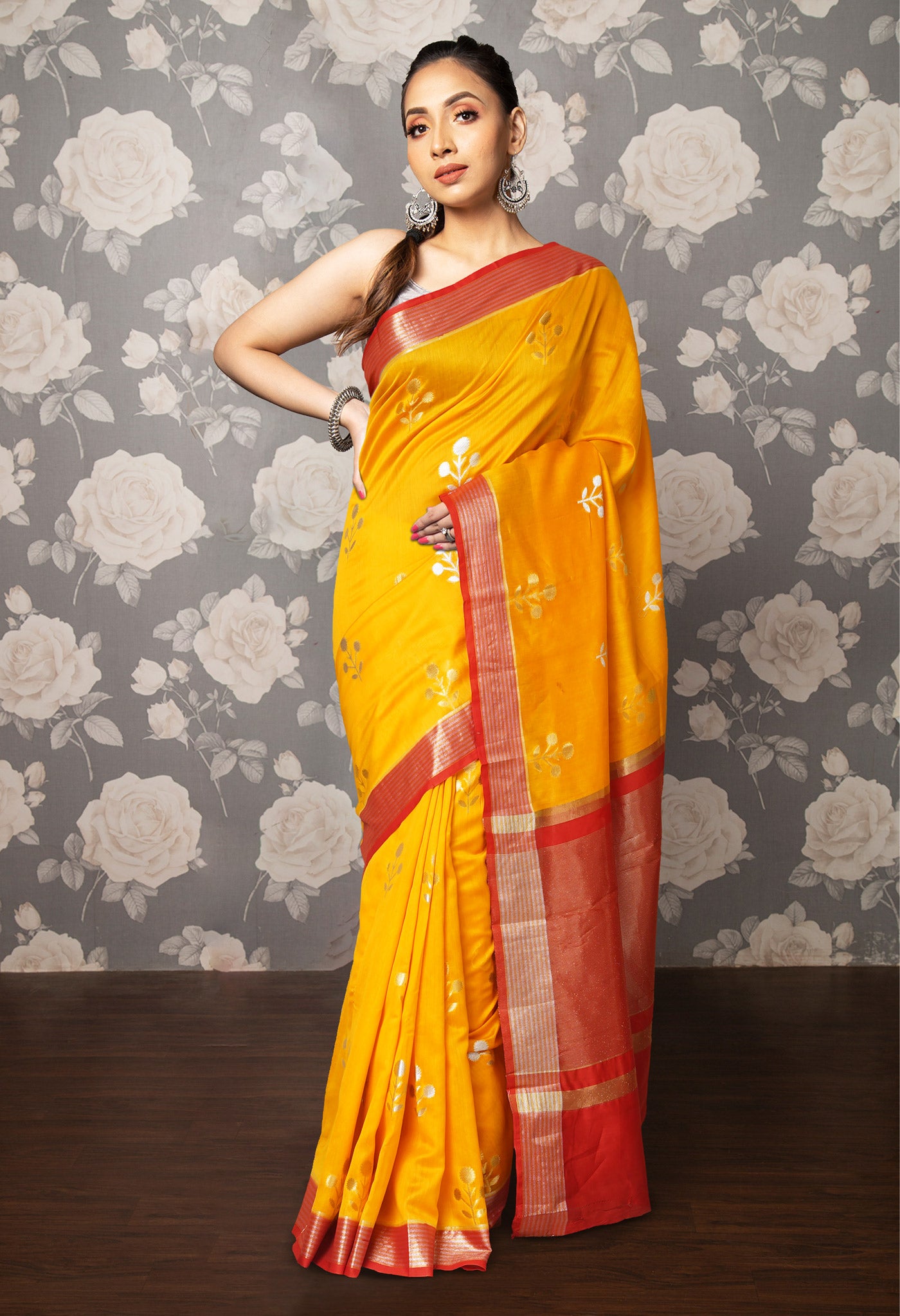 Yellow Pure Handloom Chanderi Uppada Sico Saree-UNM80861