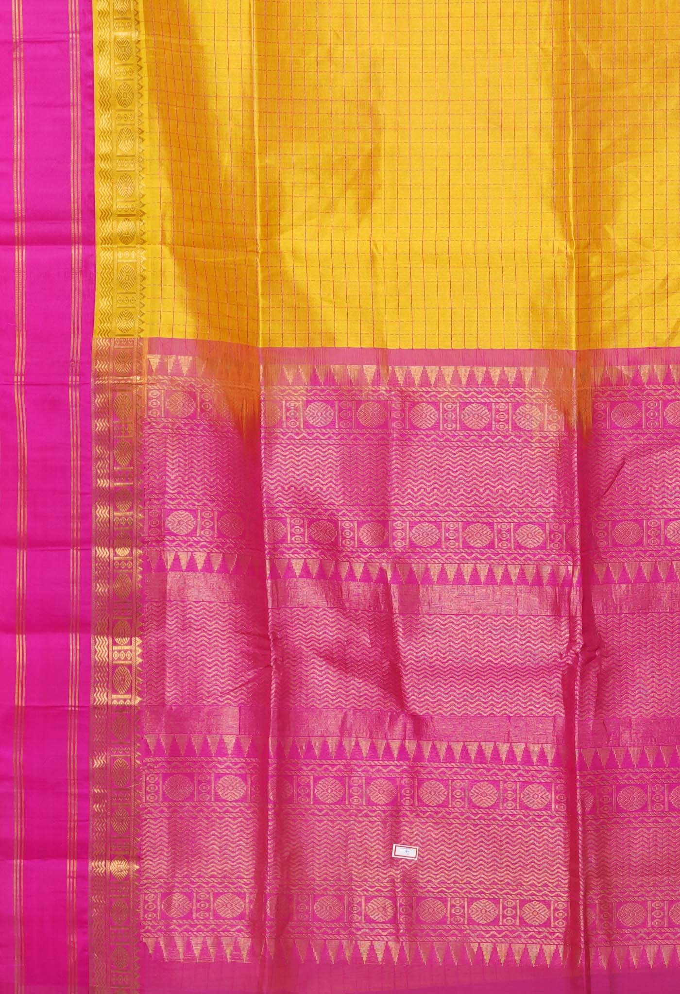 Yellow-Pink Pure Handloom Assam Sico Saree-UNM80876