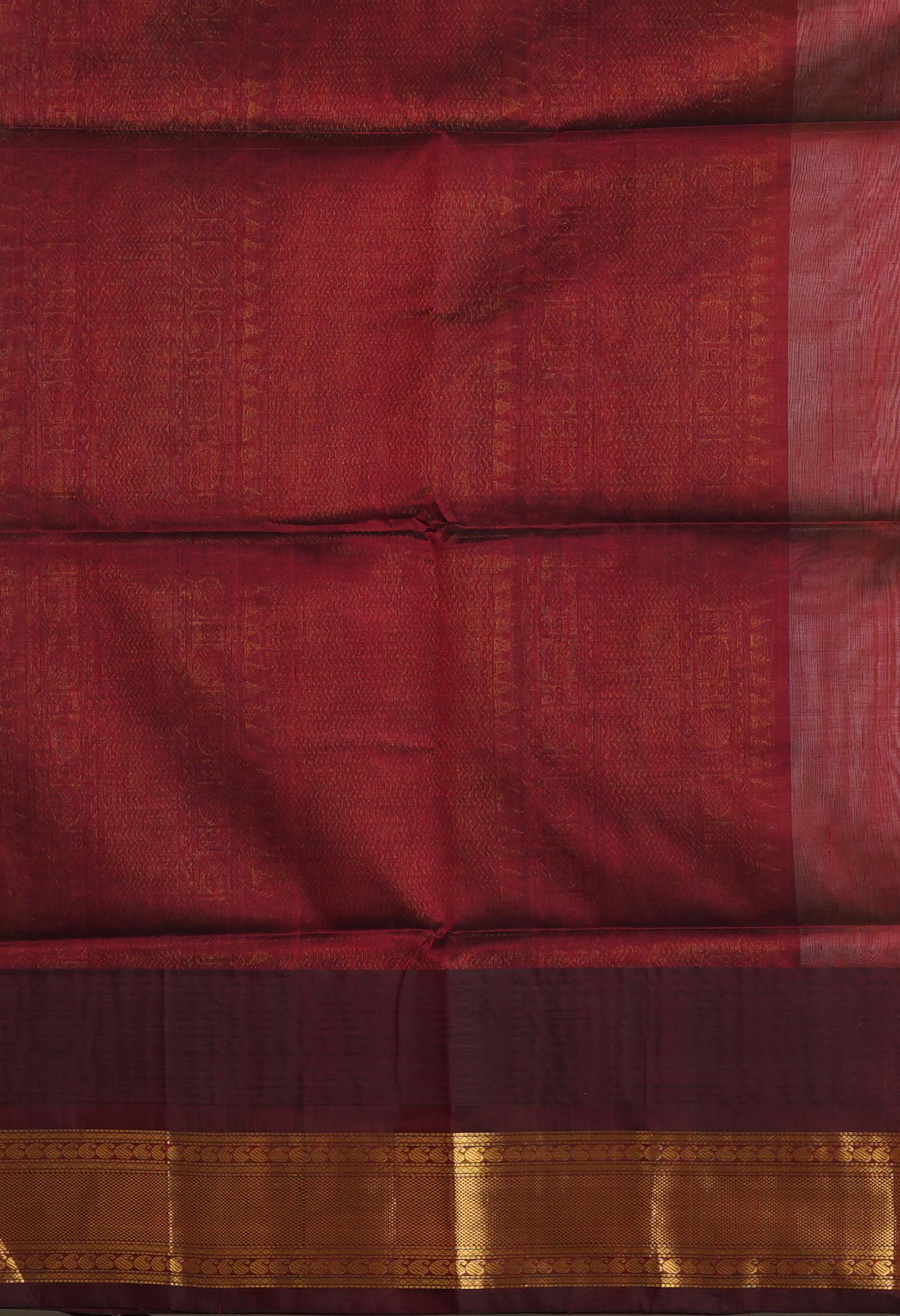 Grey-Dark Brown Pure Handloom Assam Sico Saree-UNM80878