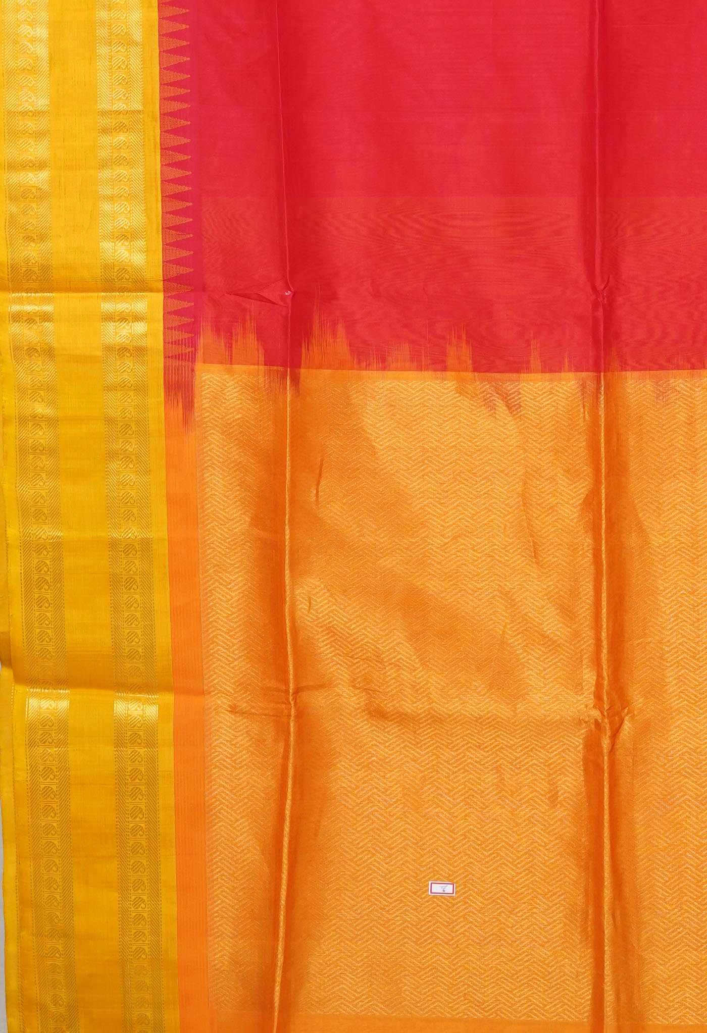 Red-Yellow Pure Handloom Assam Sico Saree-UNM80880