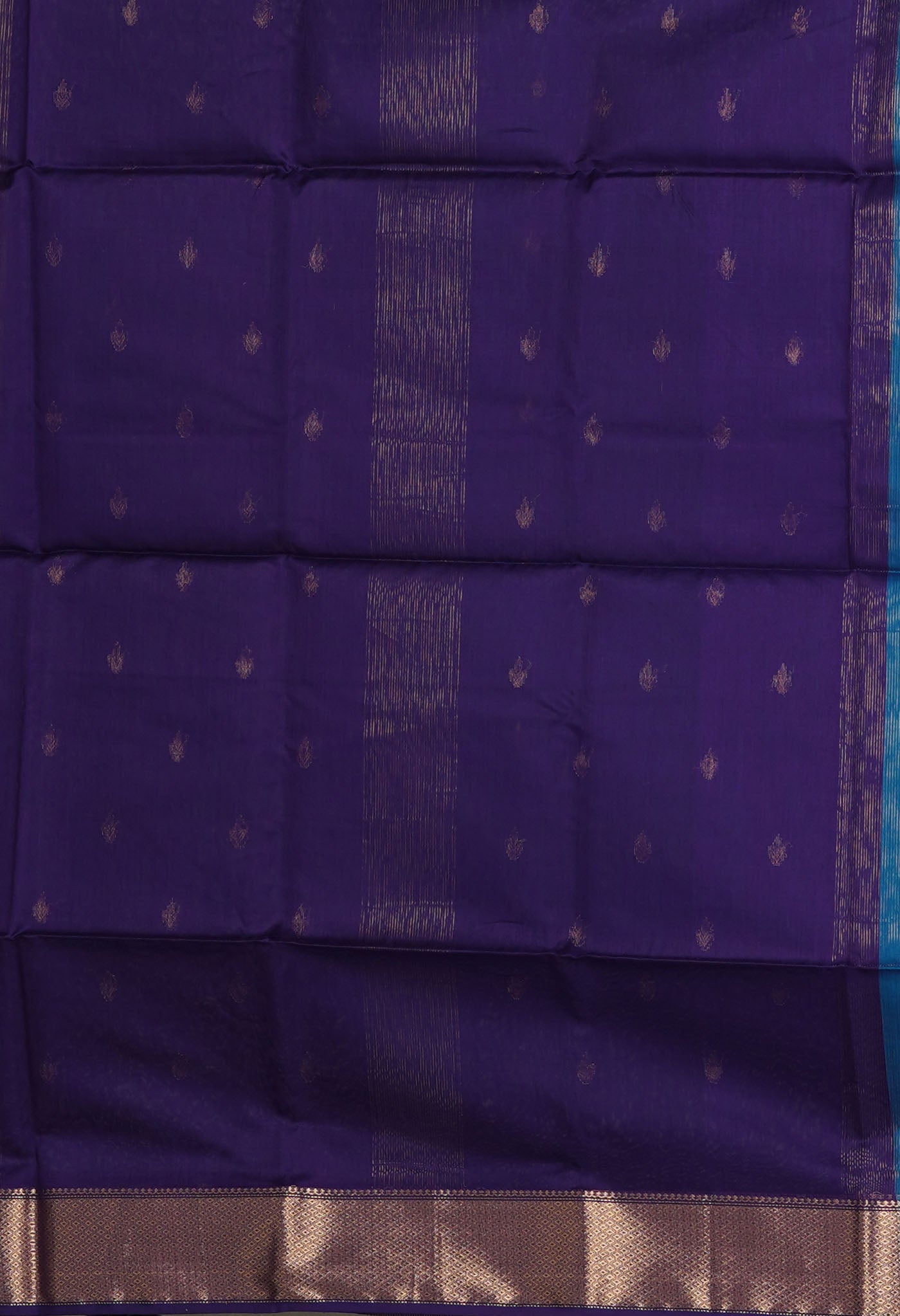 Peacock Blue-Dark Blue Pure Handloom Maheshwari Sico Saree-UNM80901