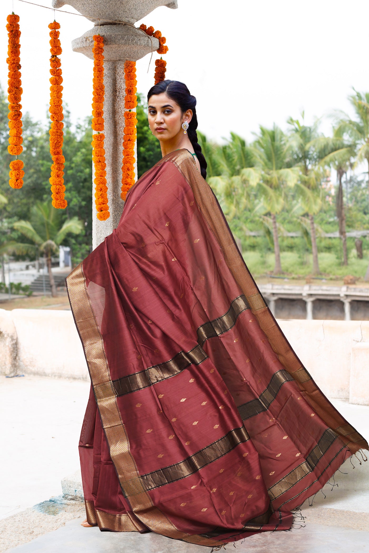 Pink Pure Handloom Maheshwari Sico Saree-UNM80903