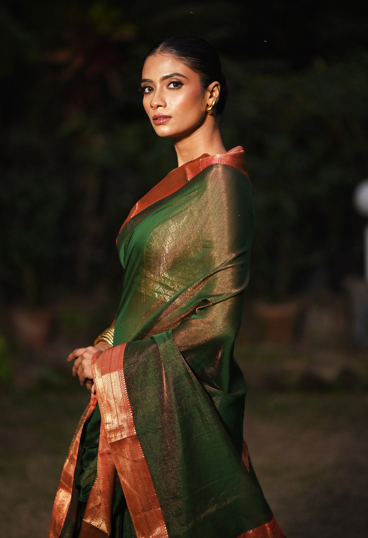 Green Pure Handloom Maheshwari Sico Saree-UNM80910