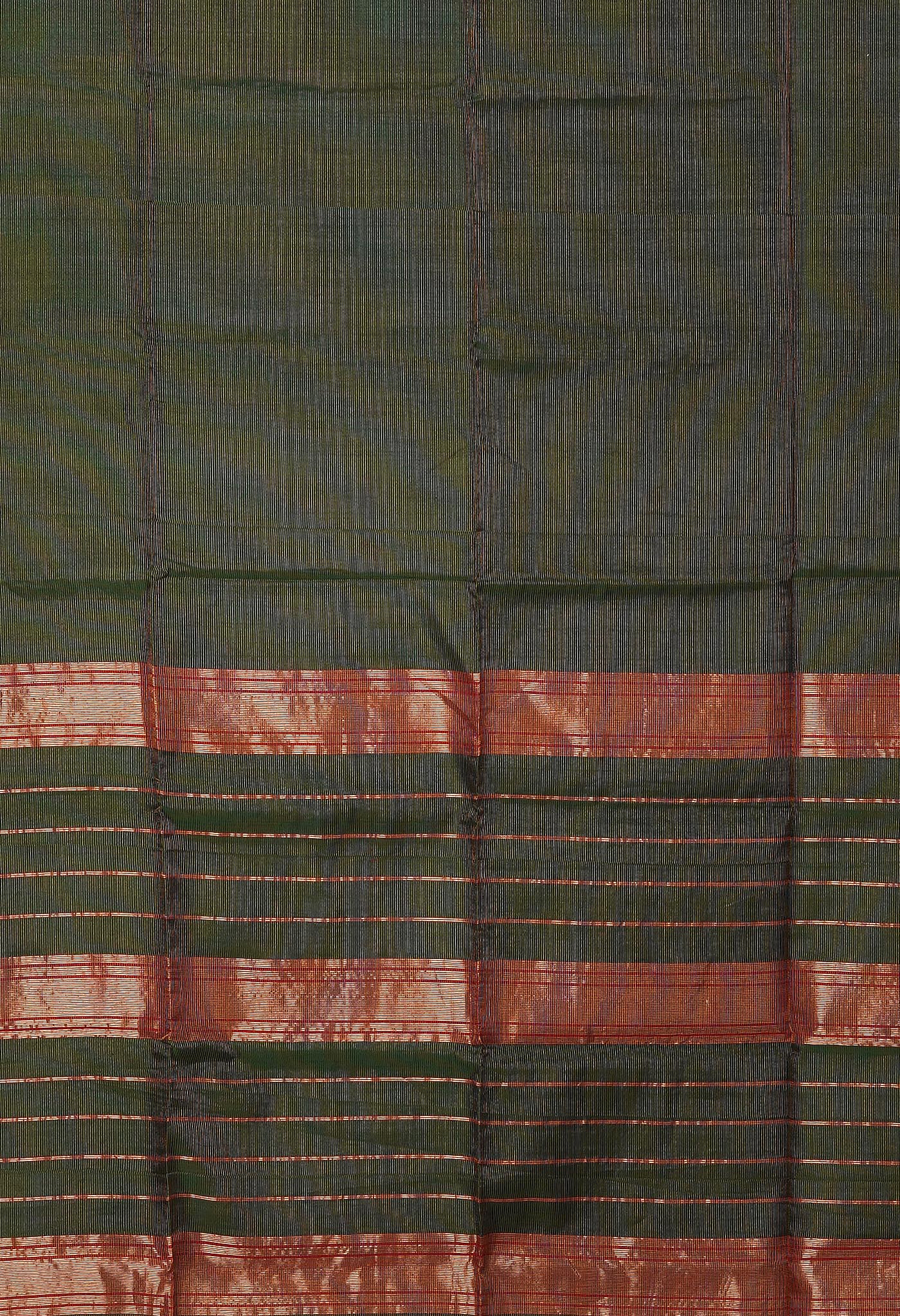 Green Pure Handloom Maheshwari Sico Saree-UNM80910