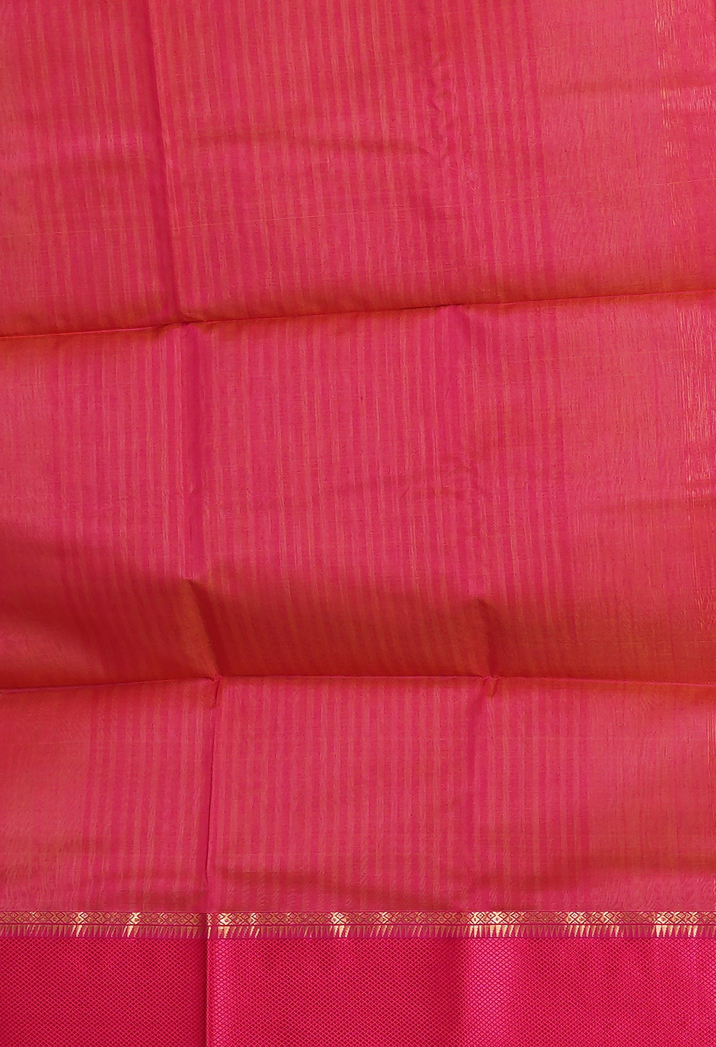 Peach Pink-Pink Pure Handloom Maheshwari Sico Saree-UNM80916