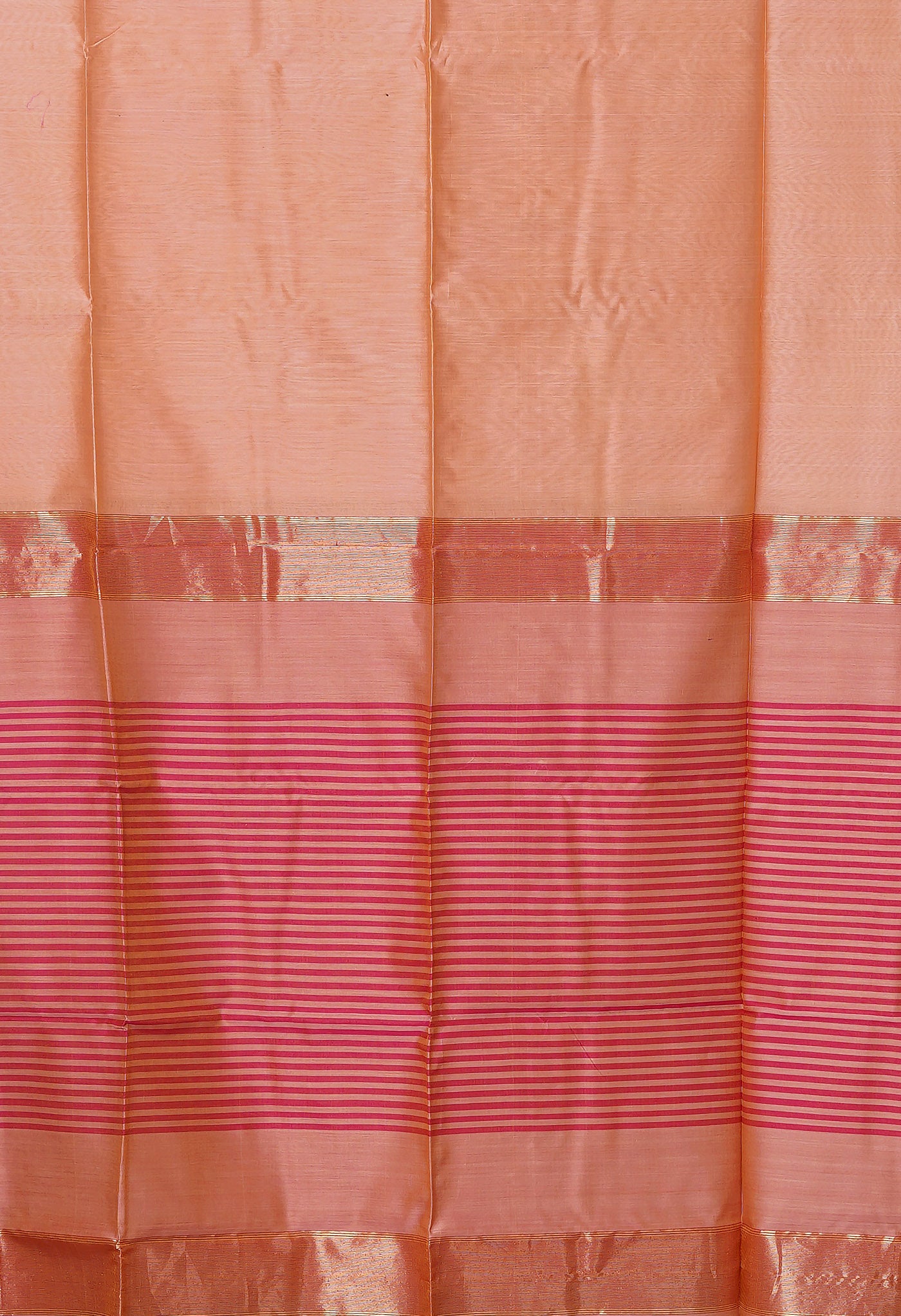 Peach Pink-Pink Pure Handloom Maheshwari Sico Saree-UNM80916