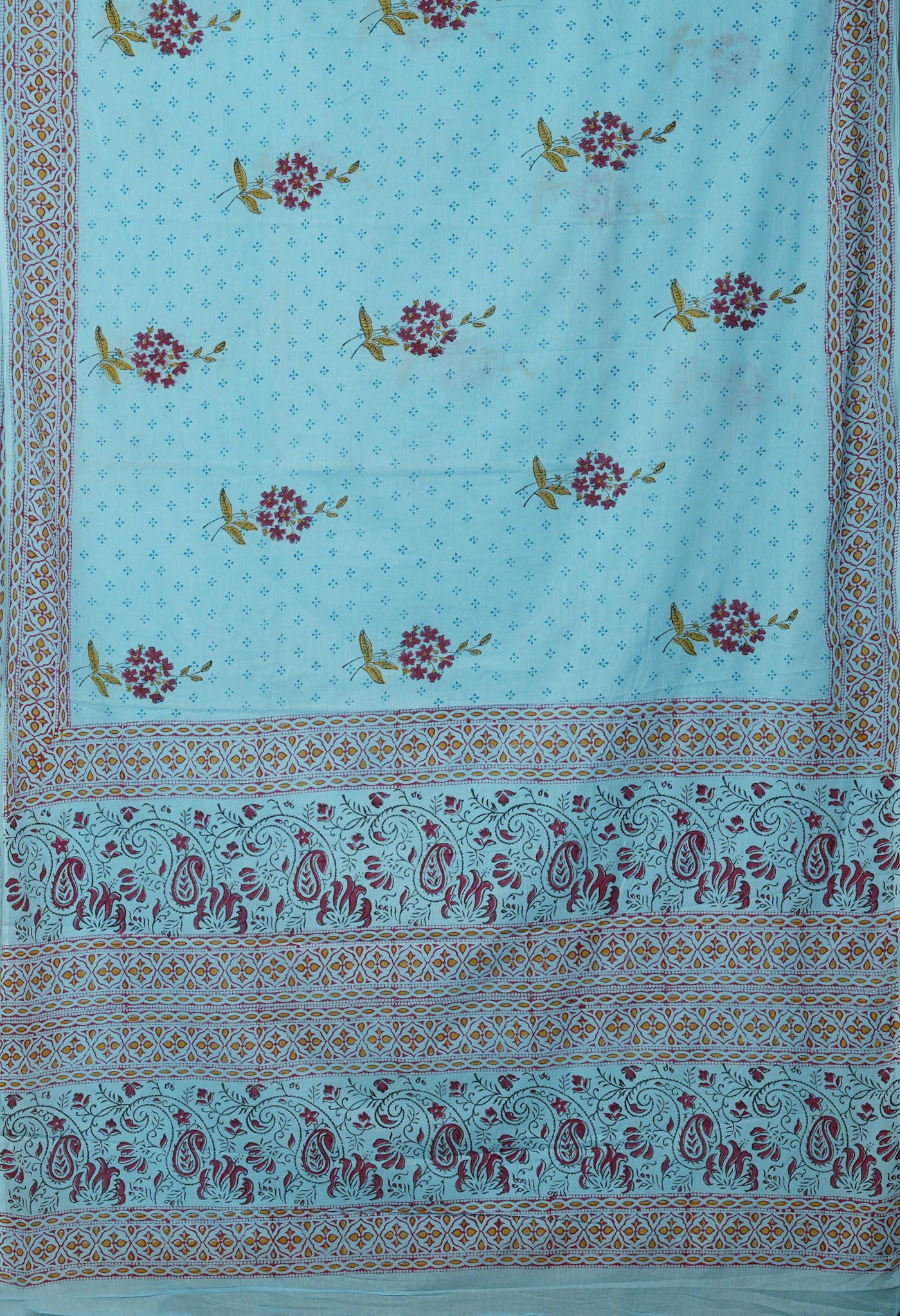 Blue Pure Pichwai Printed Soft Cotton Saree-UNM80986