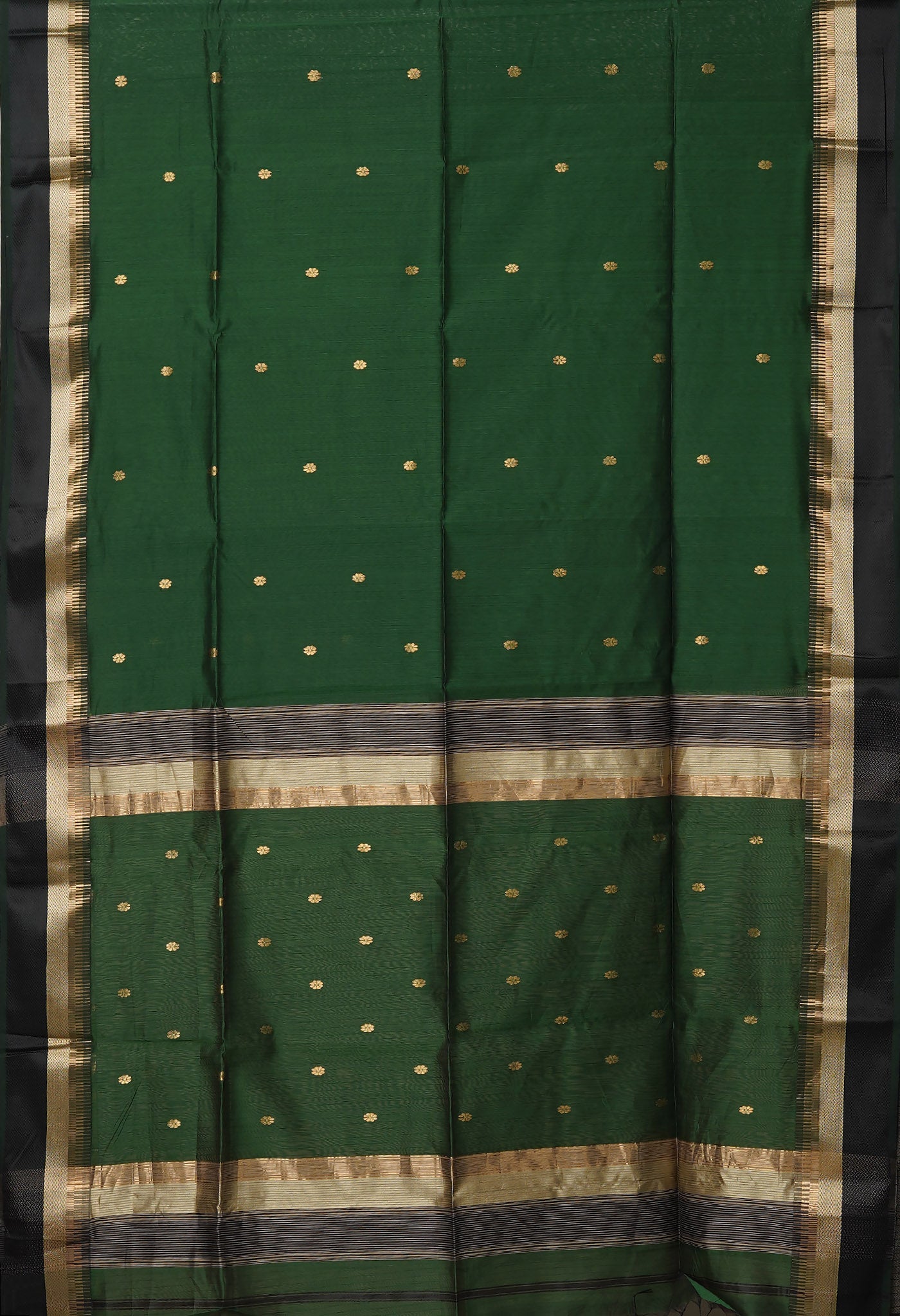 Green Pure Handloom Maheshwari Sico Saree-UNM81036