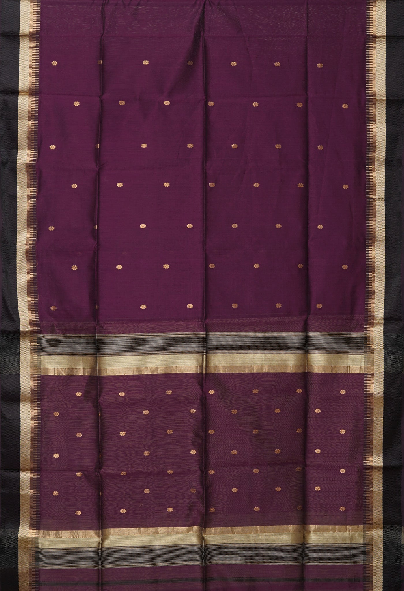 Purple Pure Handloom Maheshwari Sico Saree-UNM81037