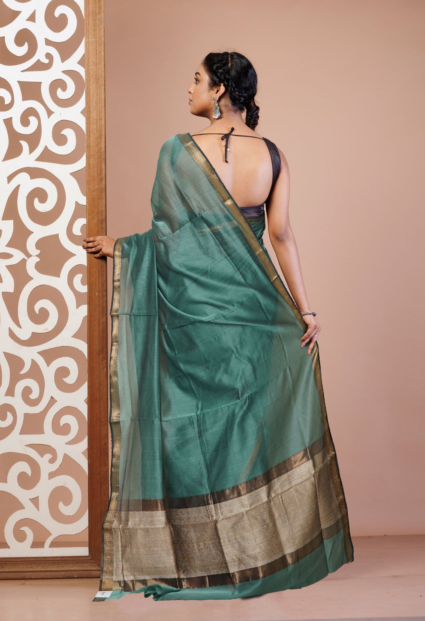 Pale Blue Pure Handloom Maheshwari Sico Saree-UNM81048