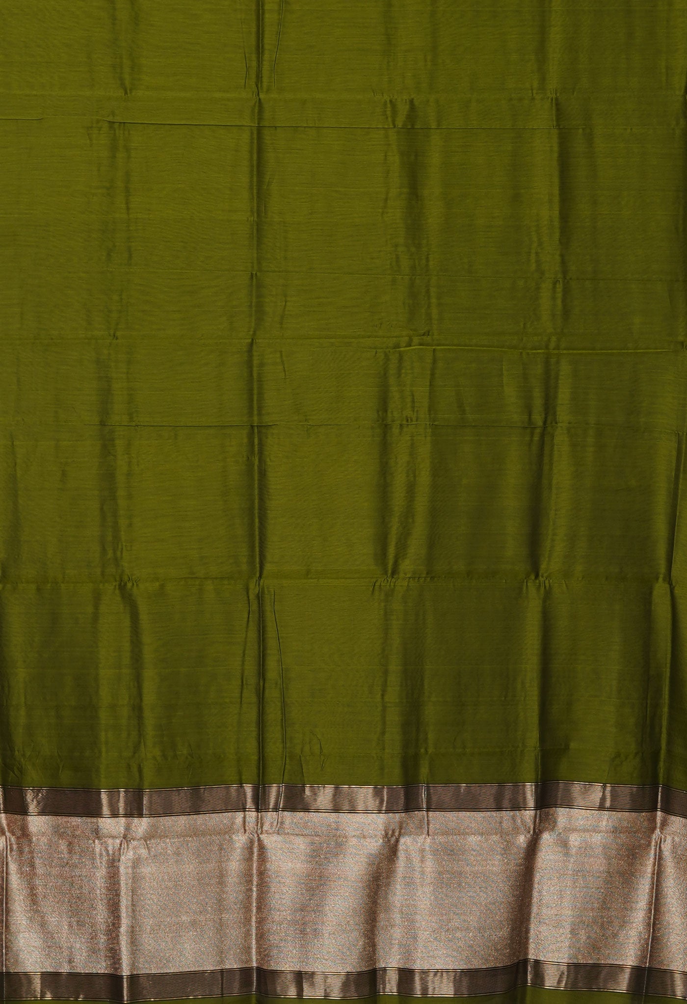 Olive Green Pure Handloom Maheshwari Sico Saree-UNM81051