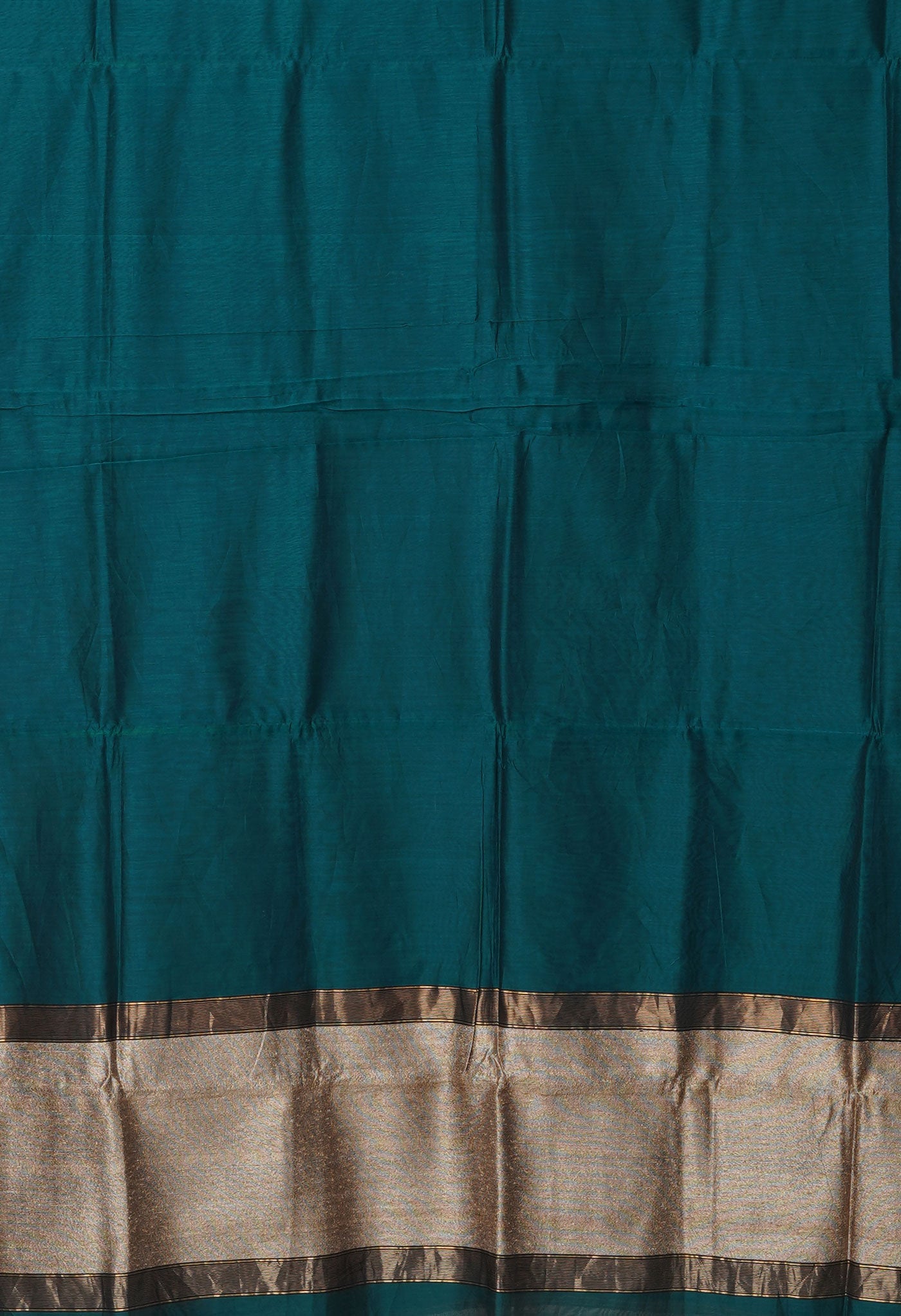 Peacock Green Pure Handloom Maheshwari Sico Saree-UNM81056