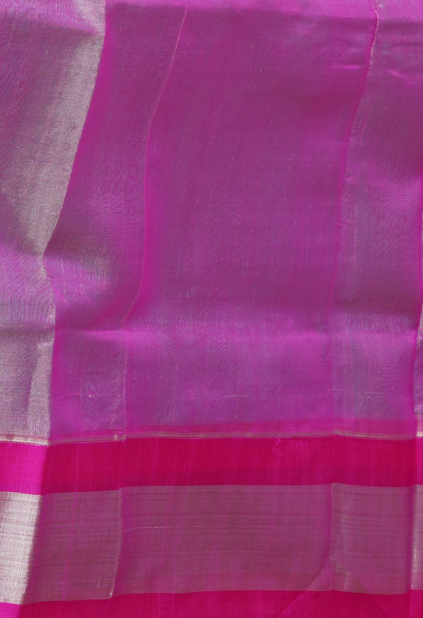 Pale Green-Pink Pure Handloom Assam Sico Saree-UNM81095