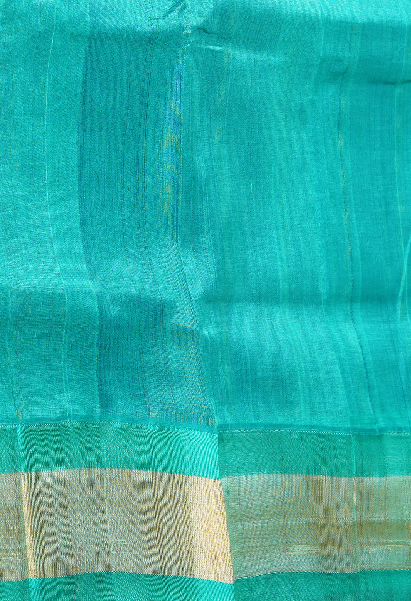 Dark Blue-Turquoise Blue Pure Handloom Assam Sico Saree-UNM81103