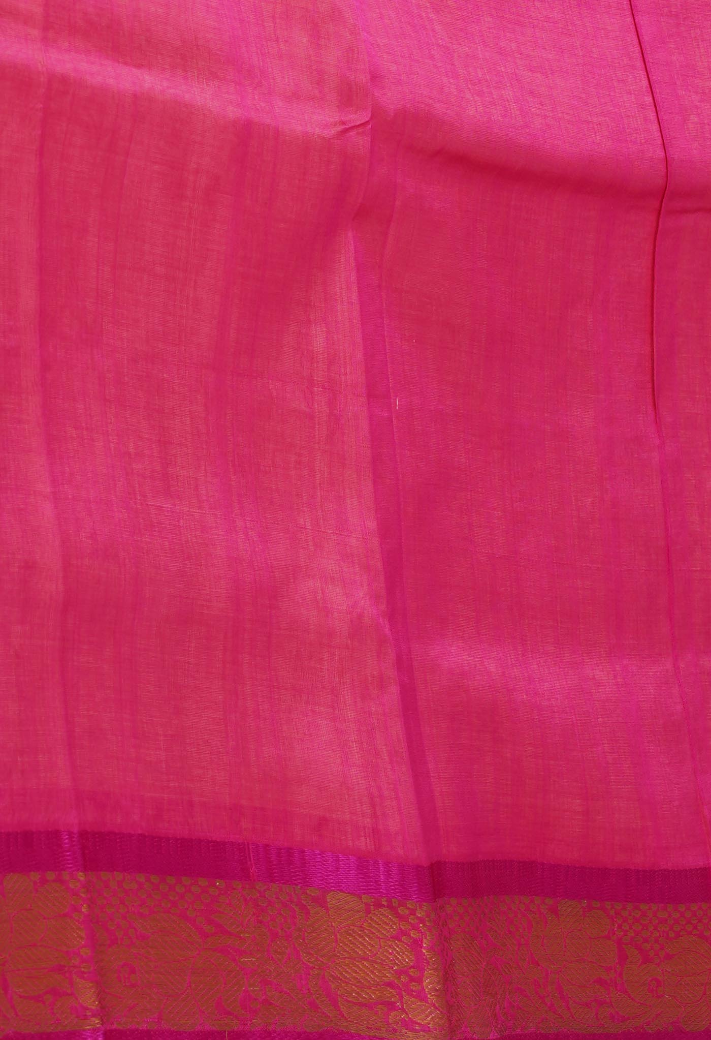 Cream-Pink Pure Handloom Assam Sico Saree-UNM81106